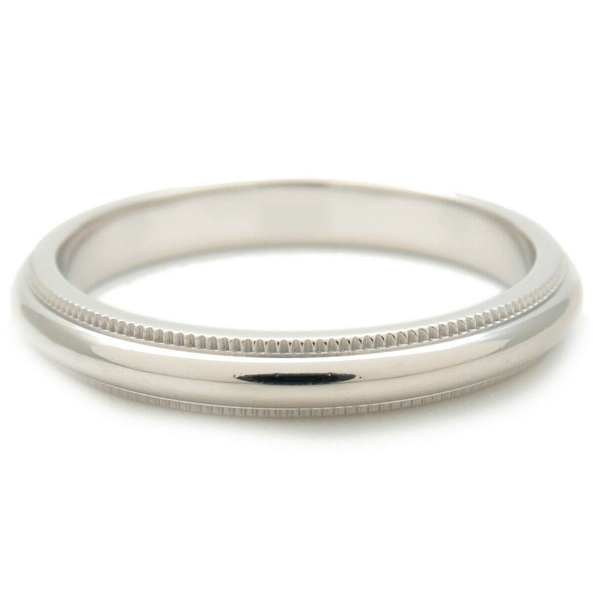 Authentic TiffanyCo. Milgrain Band Ring Platinum