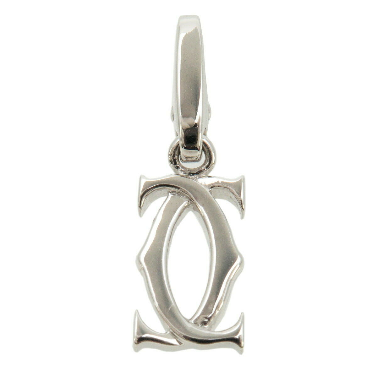 Auth Cartier Cartier 2C Charm Pendant Top Necklace Top K18WG White Gold Used F/S