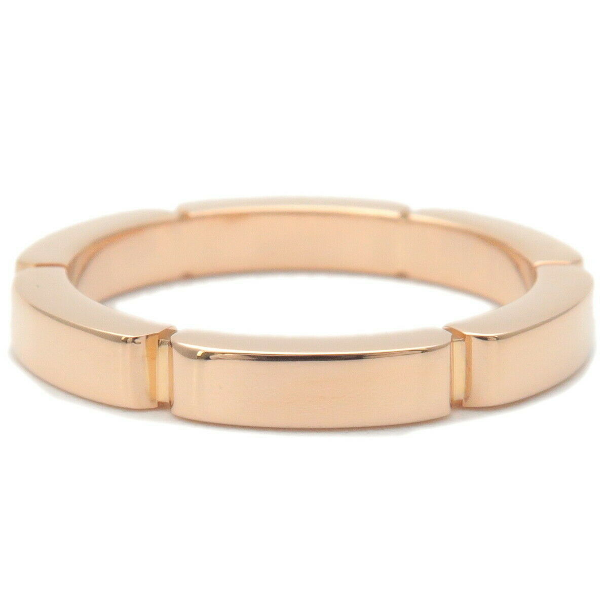 Auth Cartier Maillon Panthère Ring 4P Diamond K18 Rose Gold #47 US4.5 Used F/S
