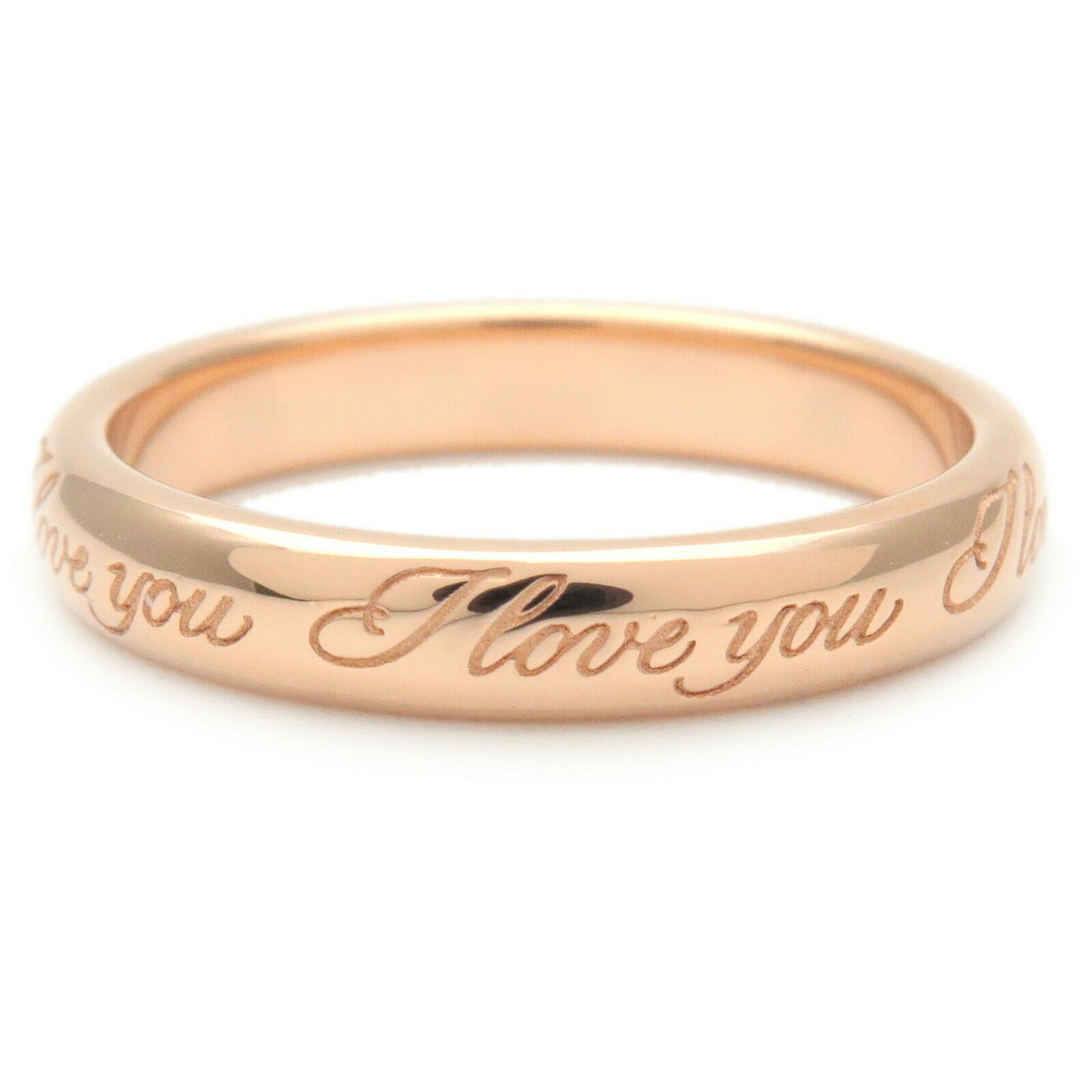 Authentic TiffanyCo. Notes I Love You Ring Rose Gold US4.5 HK9.5 EU48 Used F/S