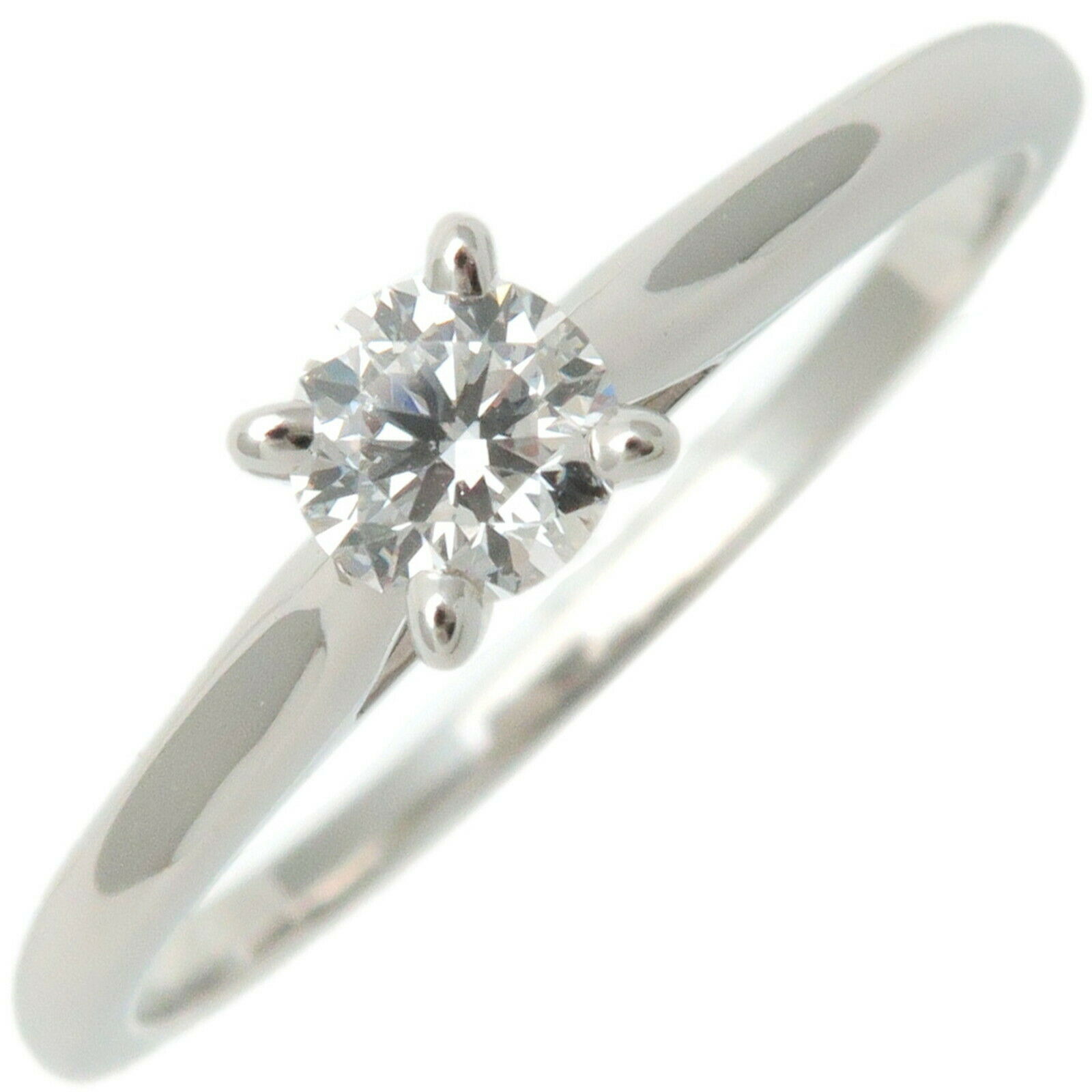 Authentic Cartier Solitaire Diamond Ring 0.20ct Platinum US4.5-5 EU49 Used F/S