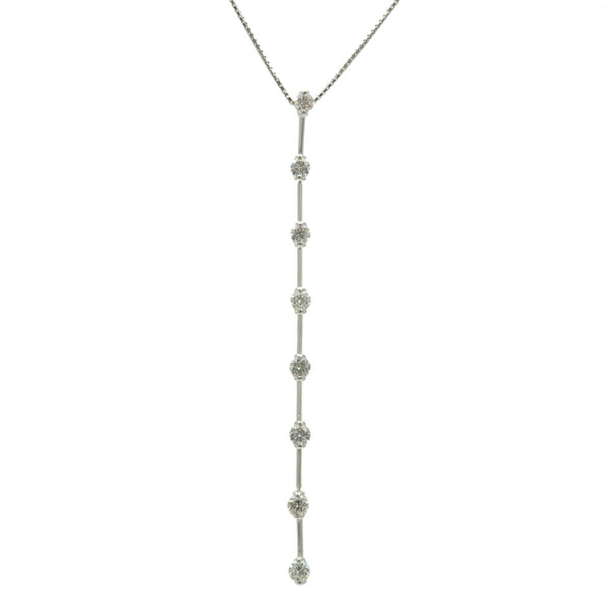 Authentic 8P Diamond Necklace 1.00ct K18WG 750WG White Gold Used F/S