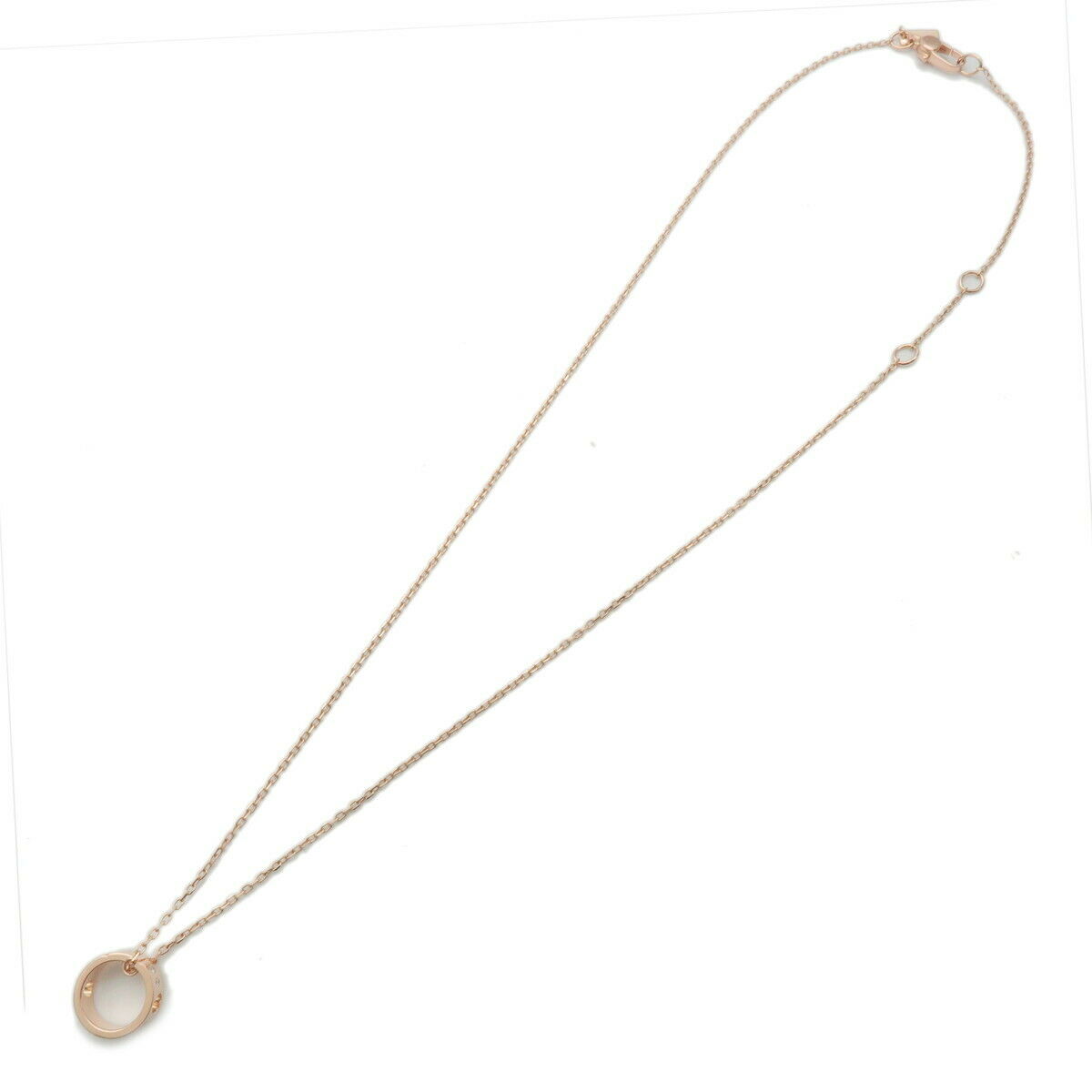 Authentic GUCCI ICON Amor Necklace 8P Diamond K18 750 Rose Gold Used F/S