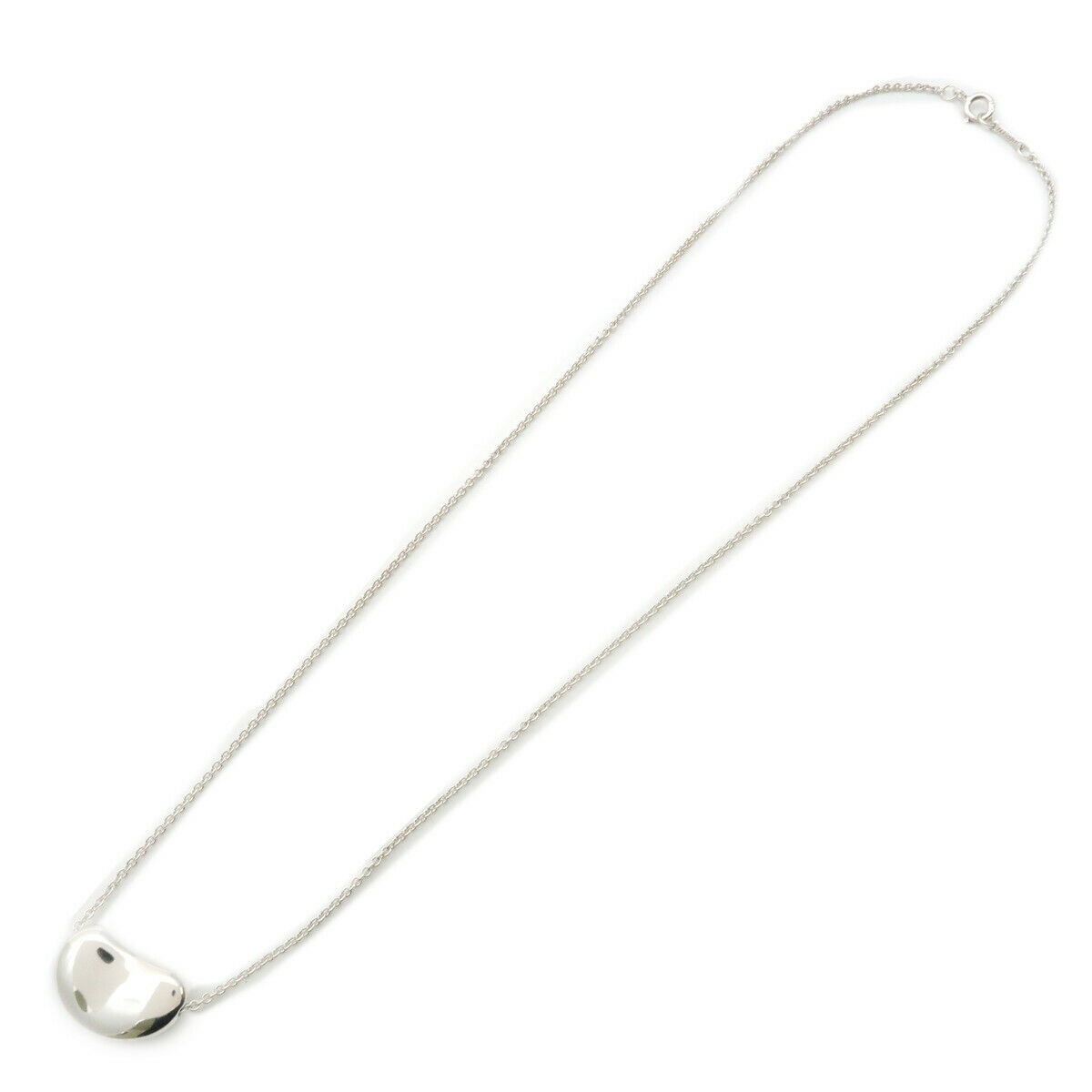 Authentic TiffanyCo. Bean Necklace Pendant Large SV925 Silver Used F/S