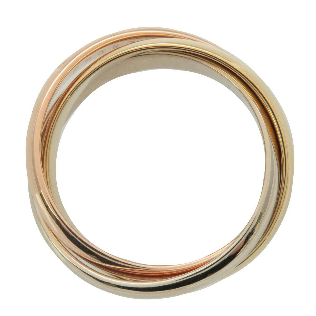 Authentic Cartier Trinity Ring K18 750 YG/WG/PG #51 US5.5 HK12