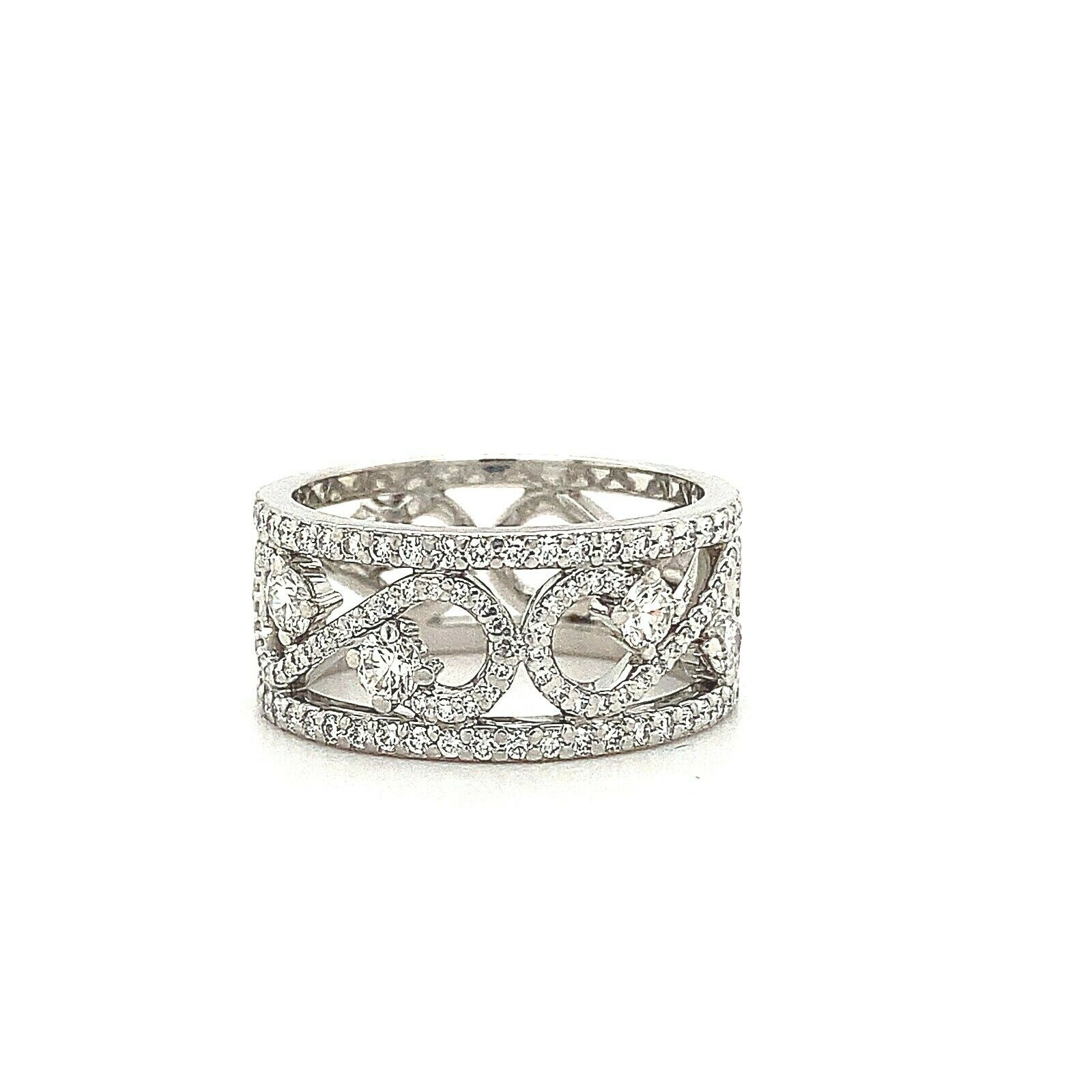 Tiffany  Co Enchant Scroll Diamond Band Ring in Platinum 1.70 tcw