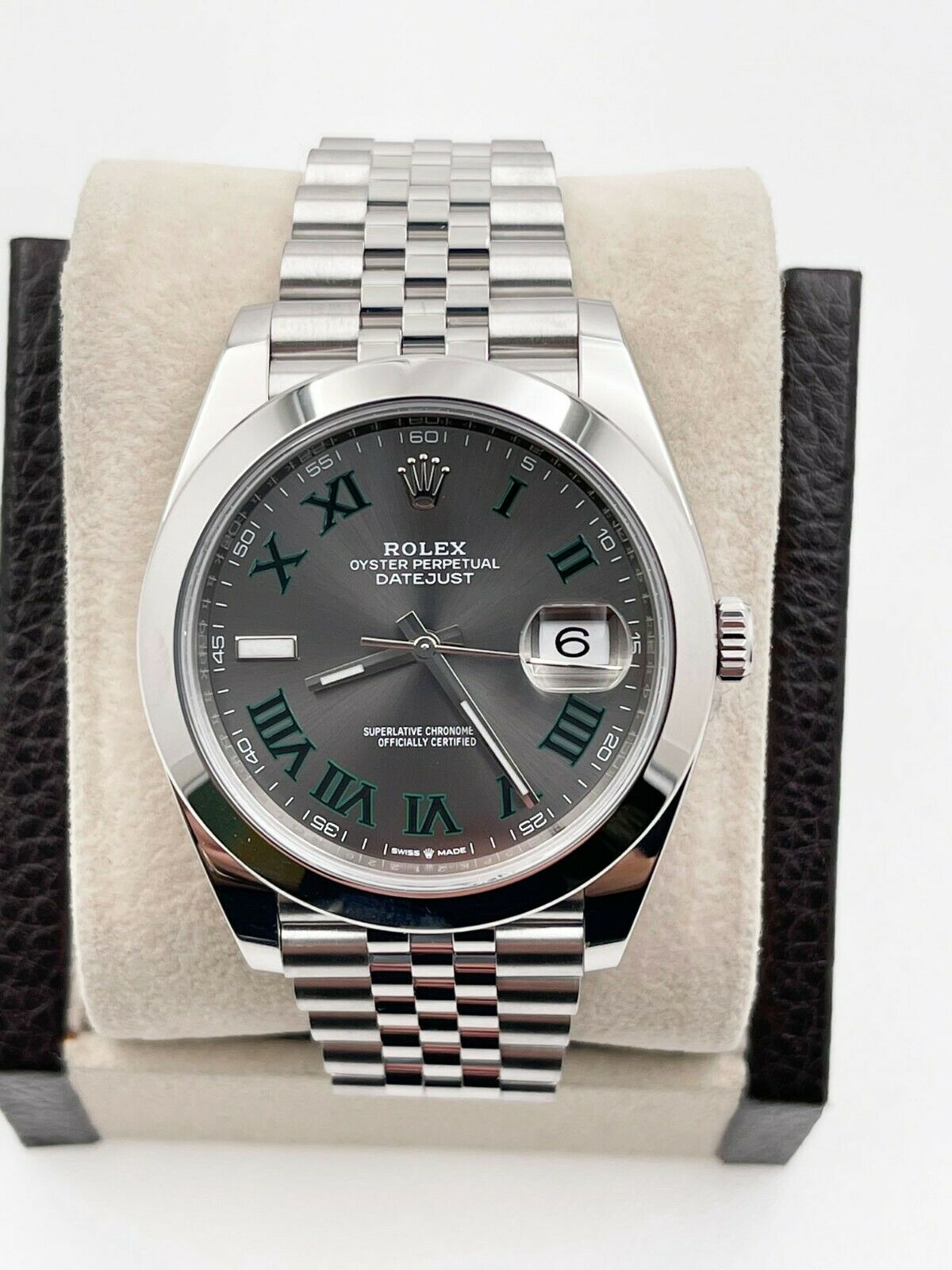 Rolex 126300 Datejust 41 Slate Wimbledon Dial Stainless Steel Box Paper 2020