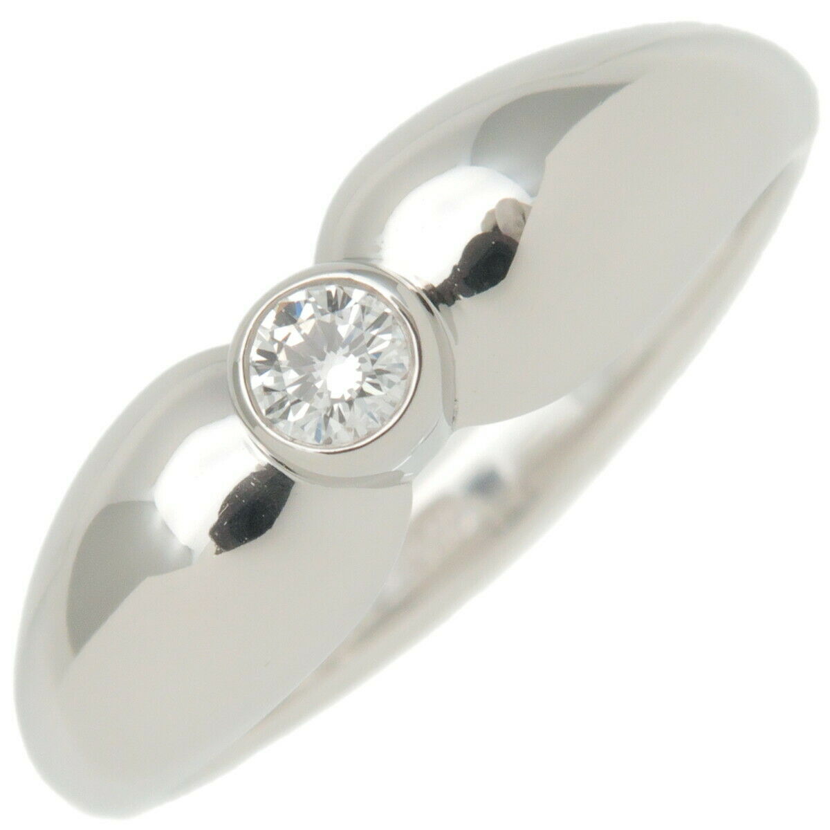 Authentic TiffanyCo. Double Teardrop Diamond Ring PT950 US5.5 EU50.5 Used F/S