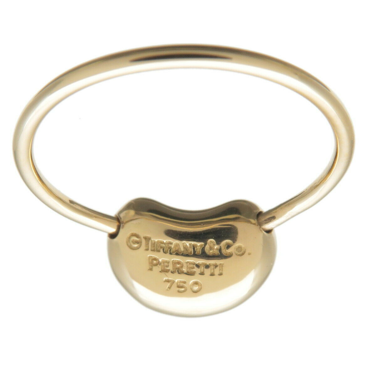 Auth TiffanyCo. Mini Bean Ring K18YG 750YG Yellow Gold US5.5-6 EU51.5 Used F/S