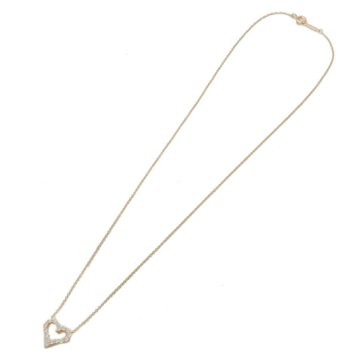 Auth TiffanyCo. Sentimental Heart Mini Diamond Necklace 18K Rose Gold Used F/S