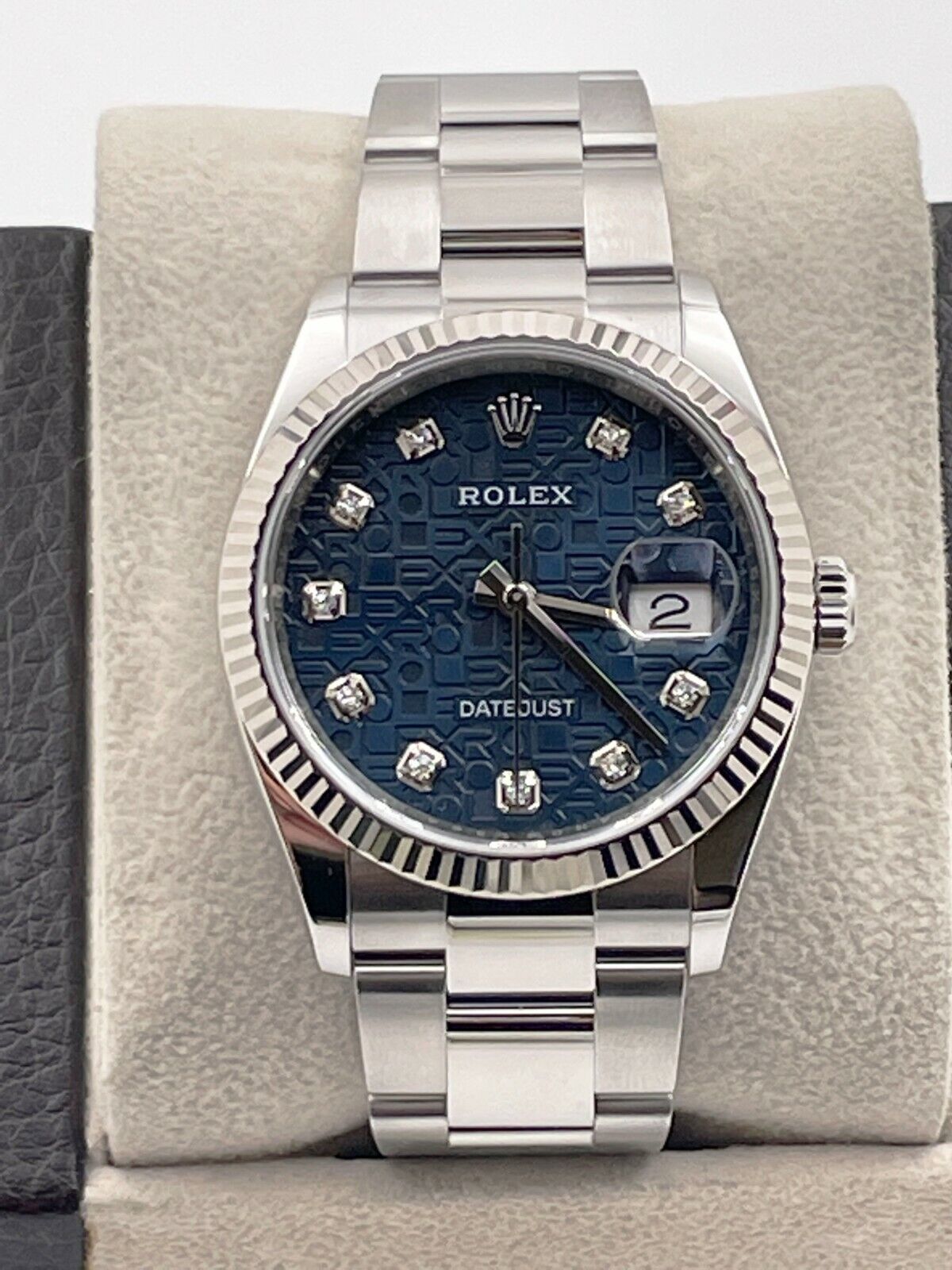 Rolex 126234 Datejust Blue Jubilee Diamond Dial Stainless Steel