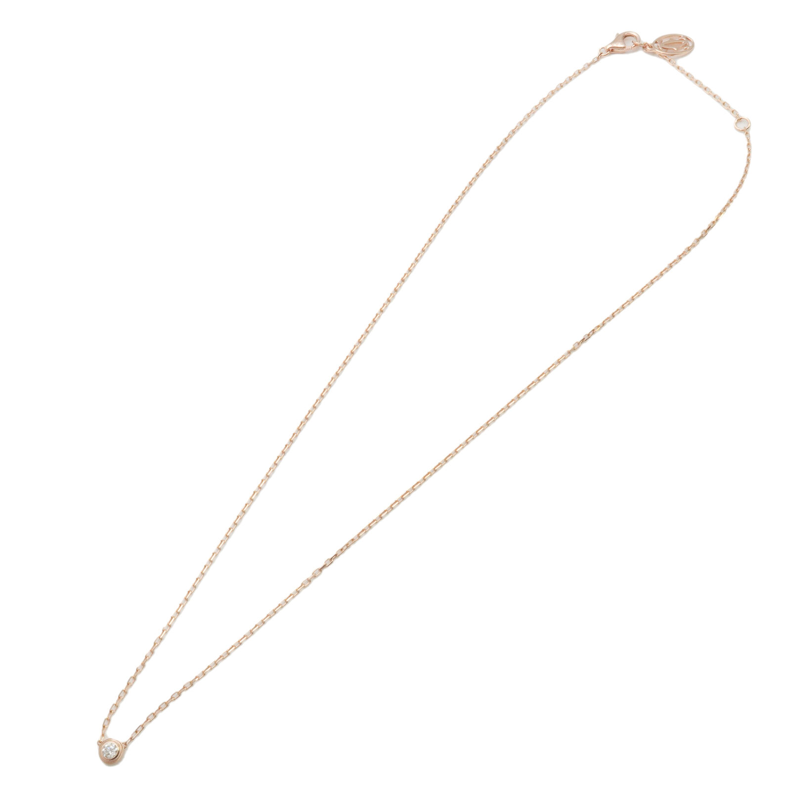 Auth Cartier Diamant Légers de Cartier SM 1P Diamond Necklace K18PG Used F/S