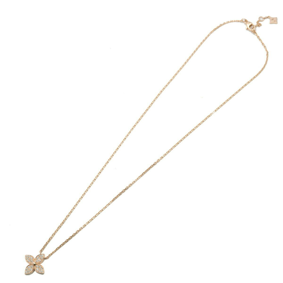 Auth LOUIS VUITTON Pendentif Star Blossom Diamond Necklace K18PG Q93710 Used F/S