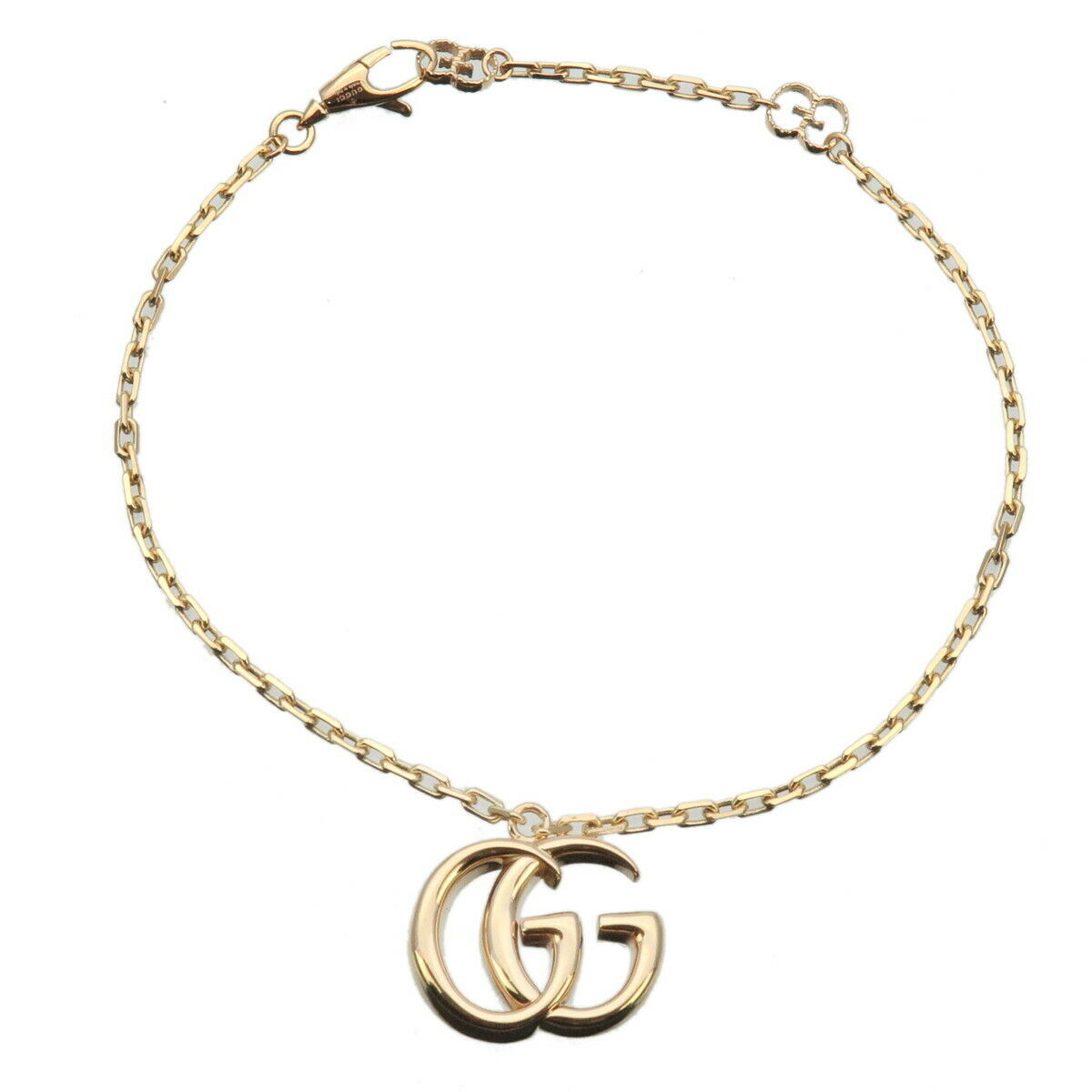 Authentic GUCCI GG Marmont Double G logos  Bracelet K18YG Yellow Gold Used F/S