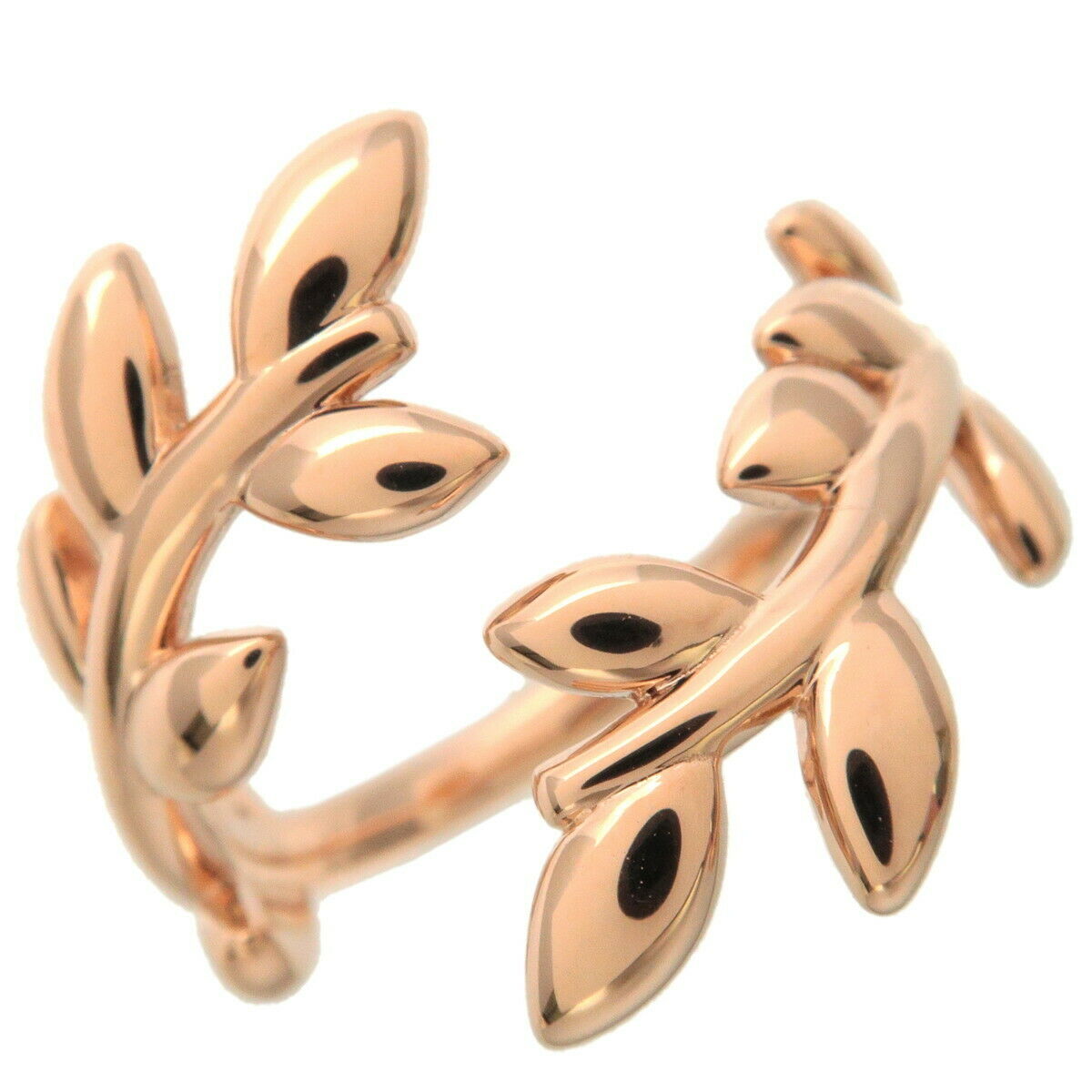 Authentic TiffanyCo. Olive Leaf Bypass Ring K18 750PG