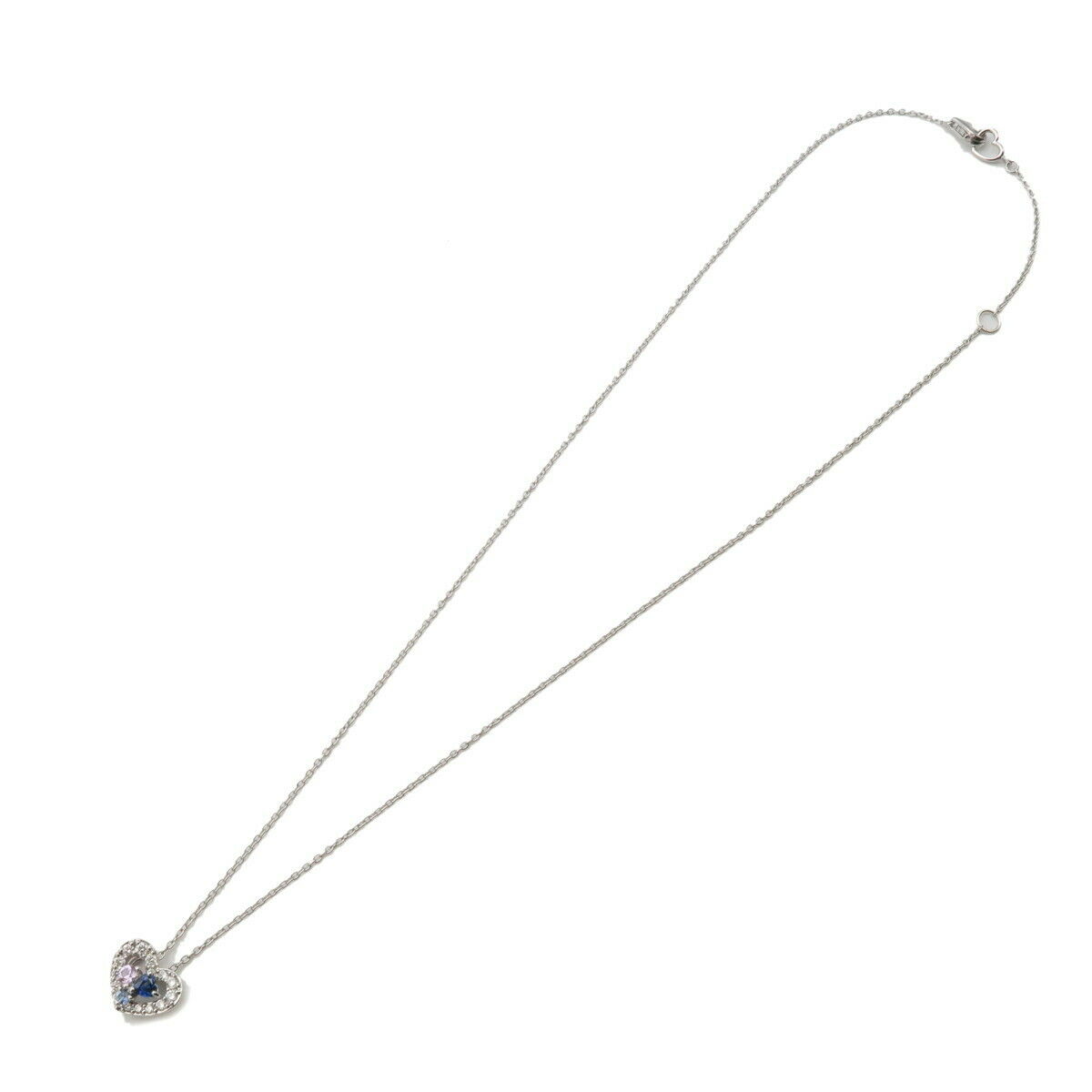 Auth Ponte Vecchio Heart Diamond Sapphire Necklace