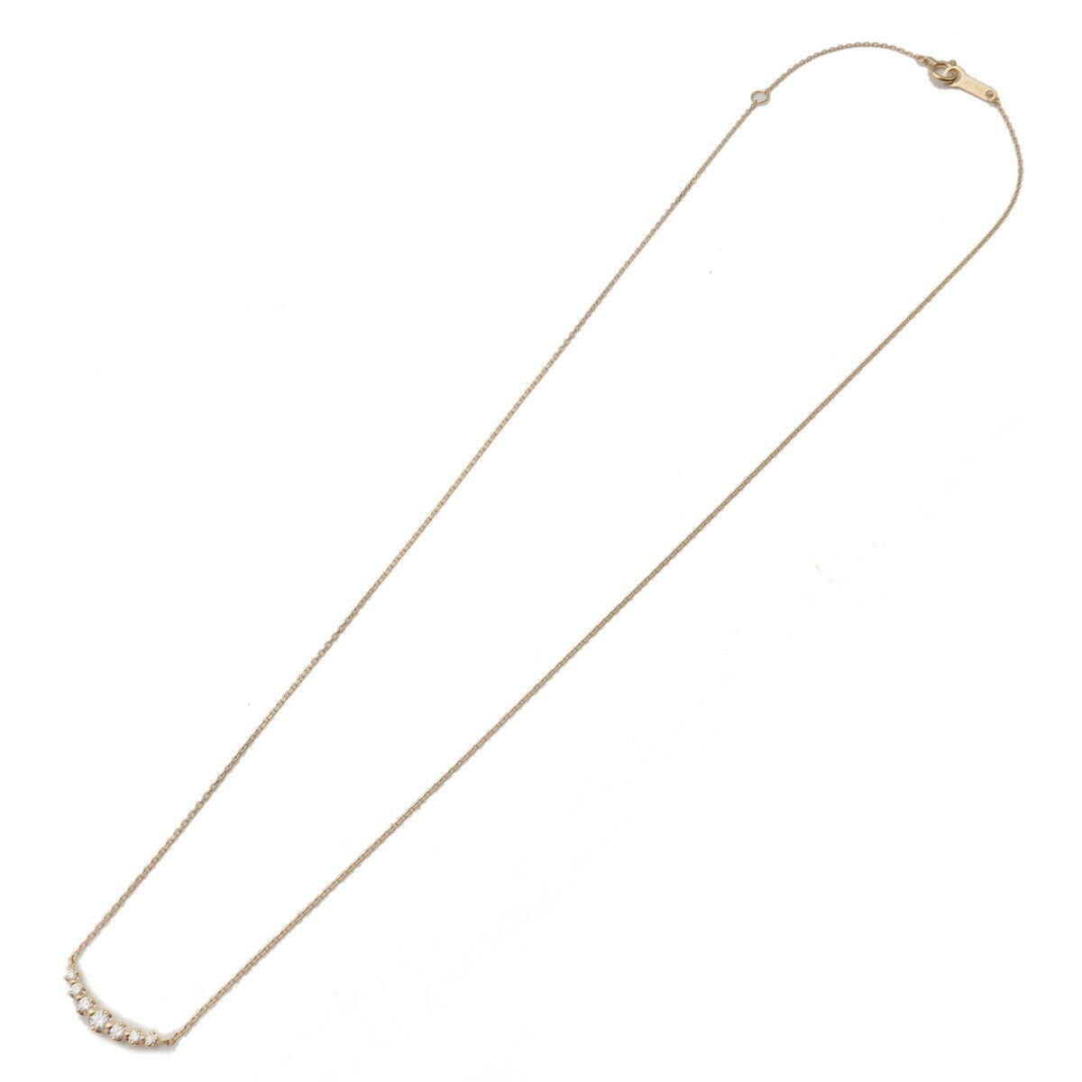 Authentic 4°C 7P Diamond Necklace Chain  750 Yellow Gold Used F/S