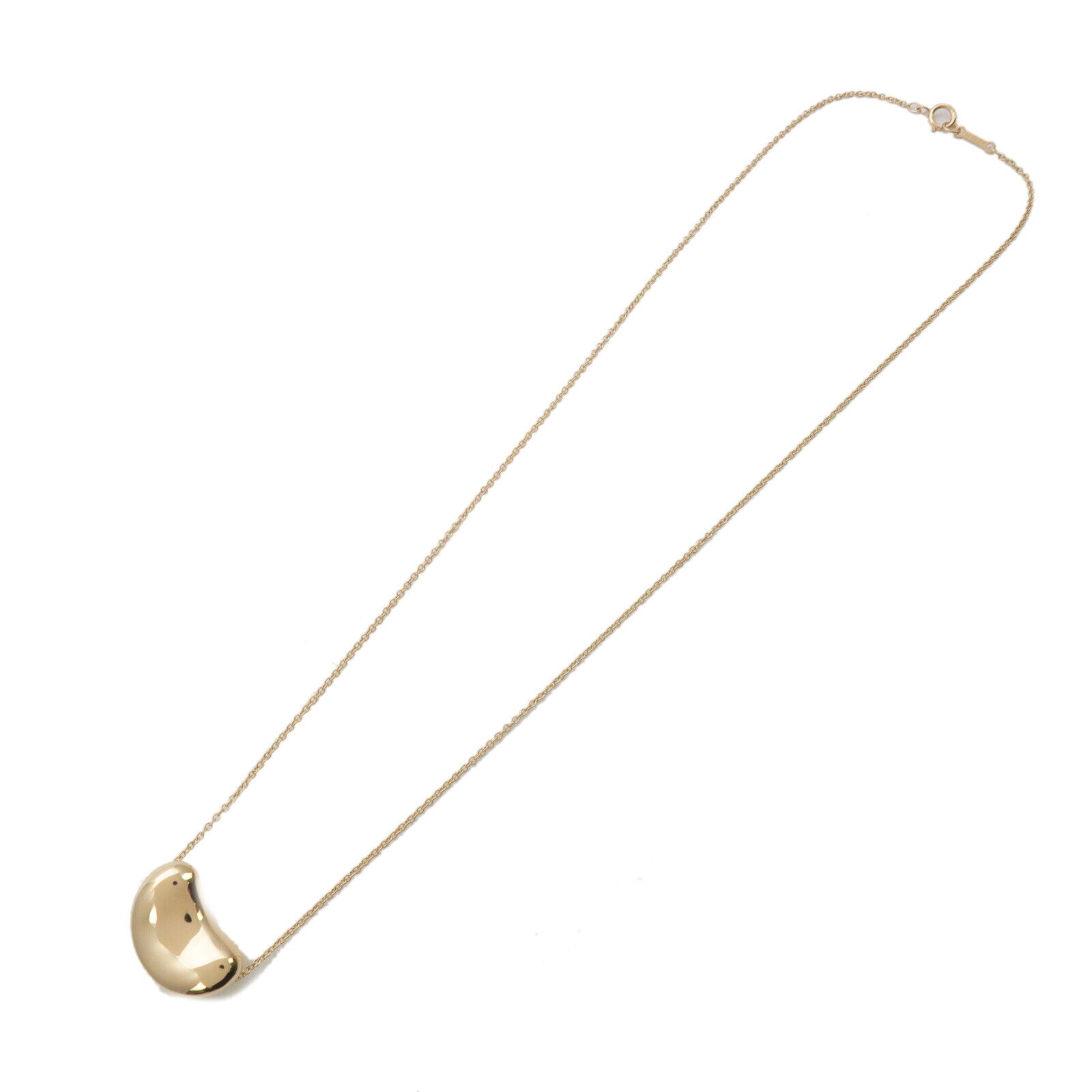 Authentic TiffanyCo. Bean Necklace Medium K18YG 750YG Yellow Gold Used