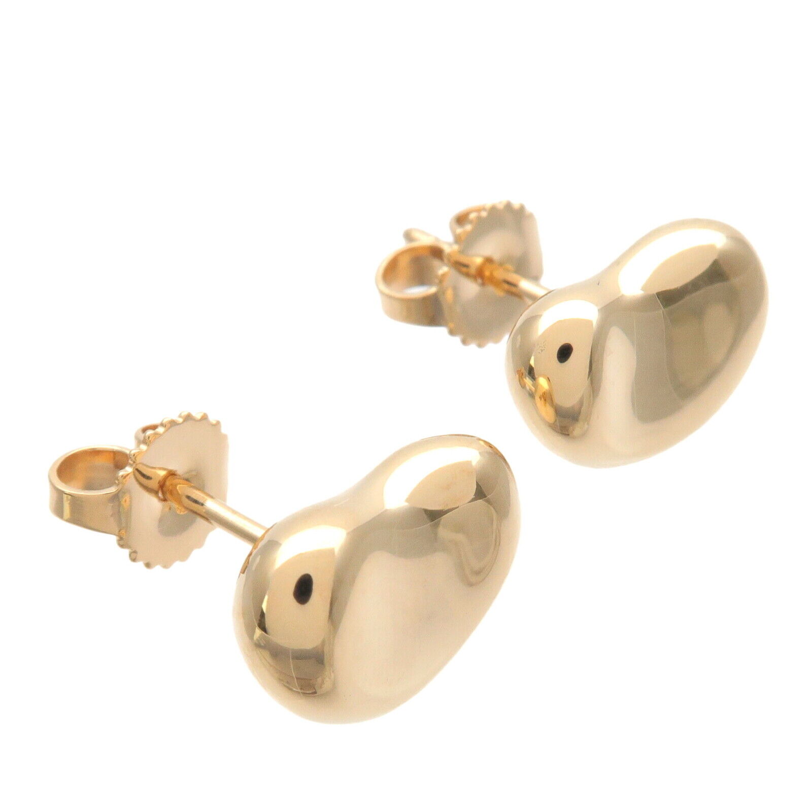 Authentic TiffanyCo. Bean Earrings K18YG 750YG Yellow Gold Used F/S