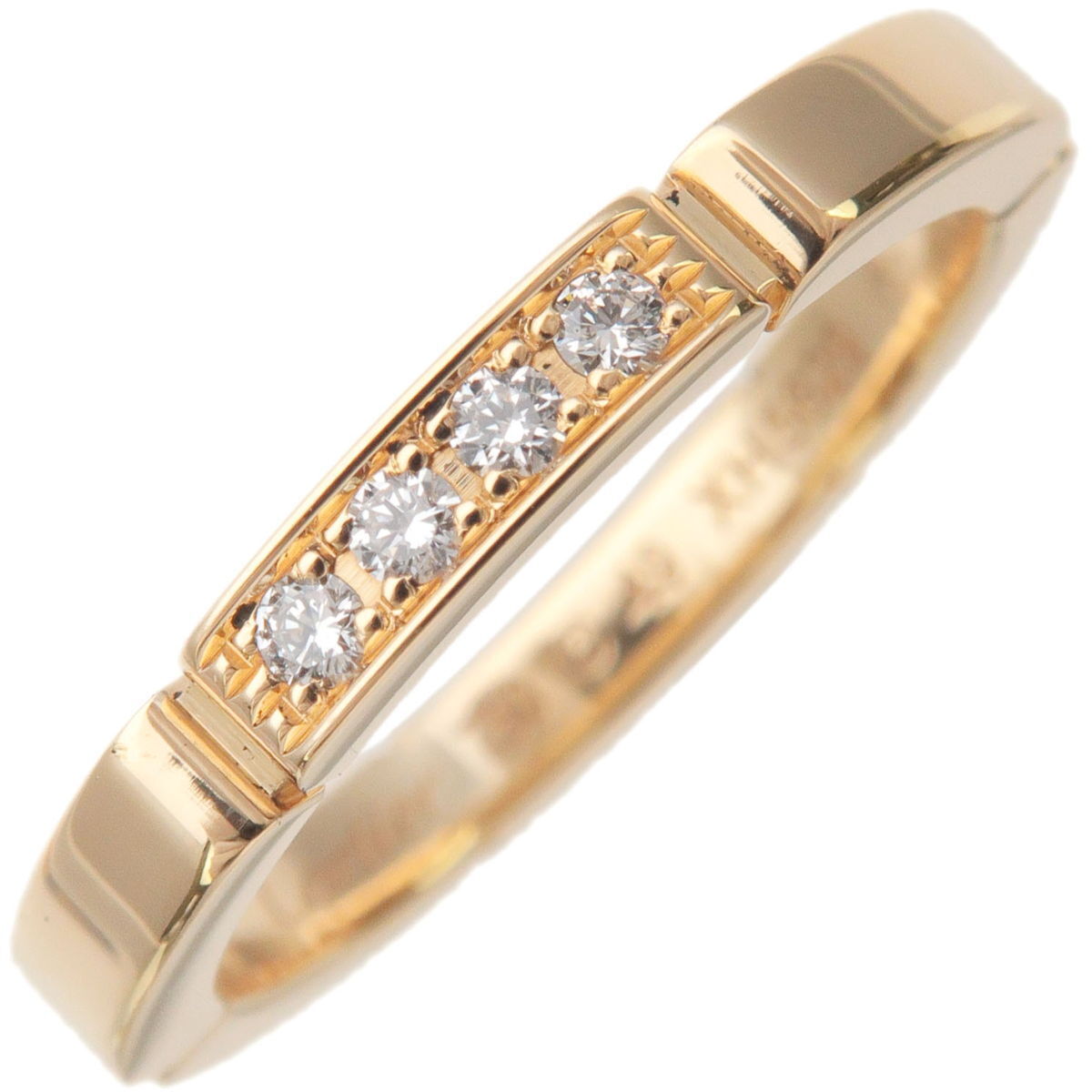 Authentic Cartier Maillon Panthère Ring 4P Diamond K18 Yellow Gold