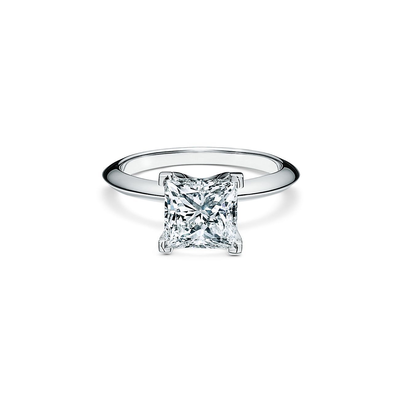Tiffany  Co Princess Cut Diamond 0.73 cts Solitaire Platinum Engagement Ring