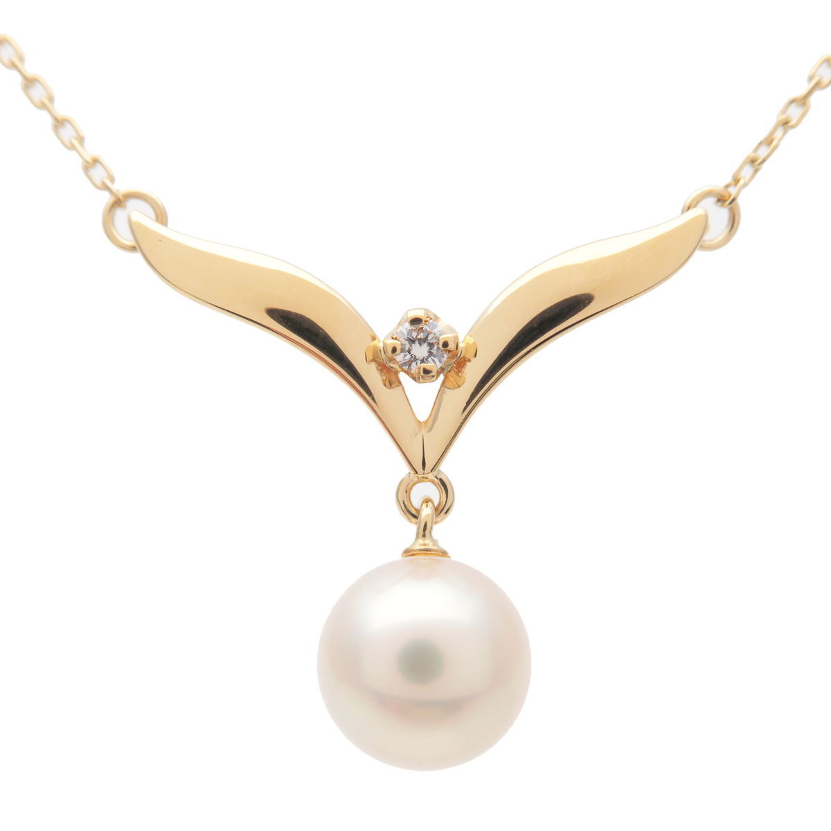 Authentic MIKIMOTO Pearl 7.4mm Diamond Necklace
