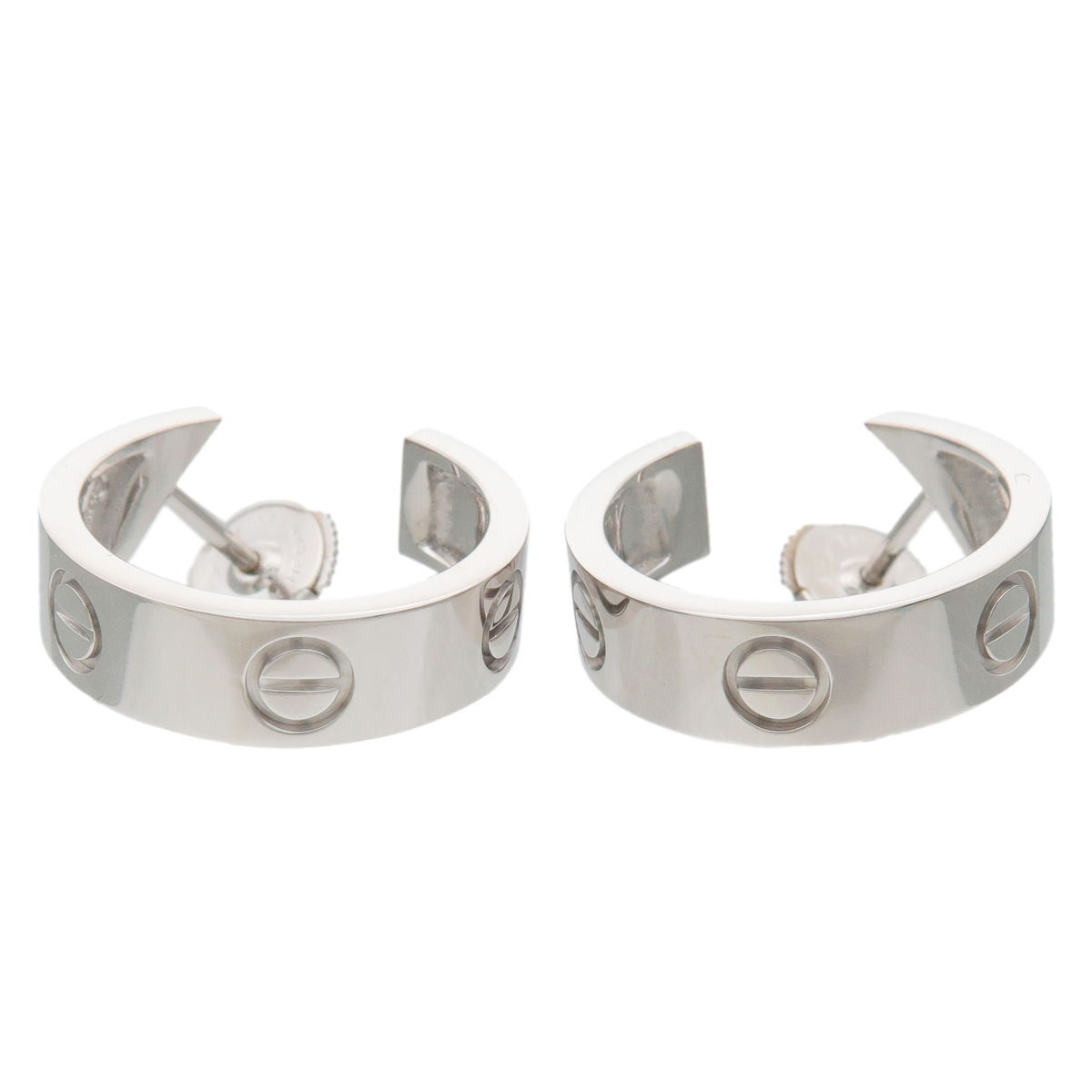 Authentic Cartier Love Earrings K18WG 750WG White Gold