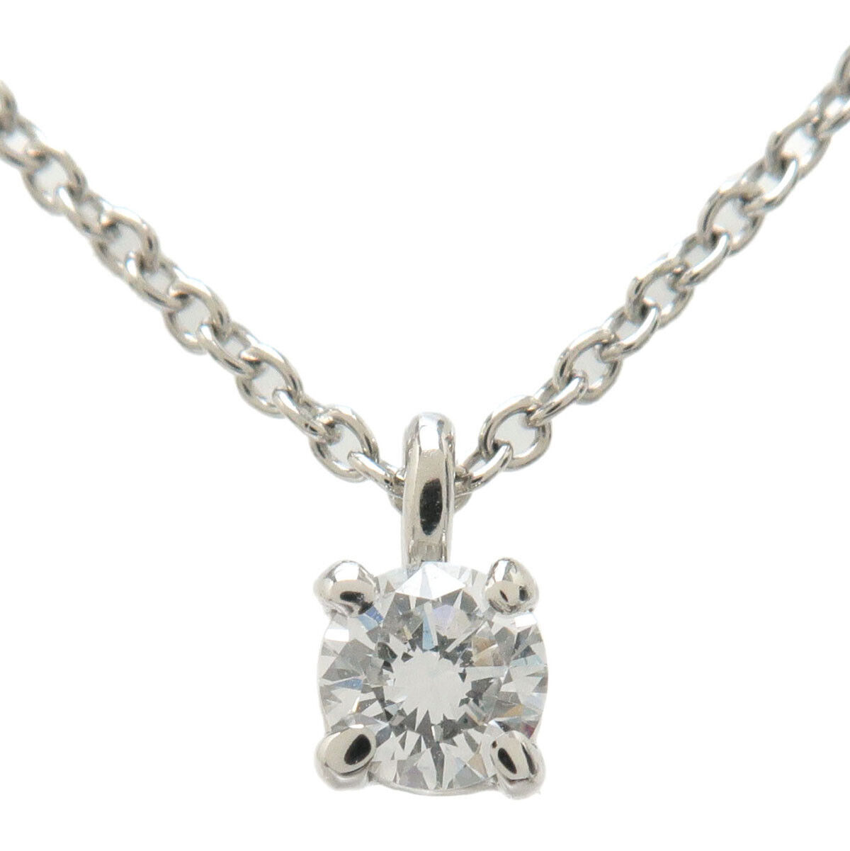 Authentic TiffanyCo. Solitaire 1P Diamond Necklace