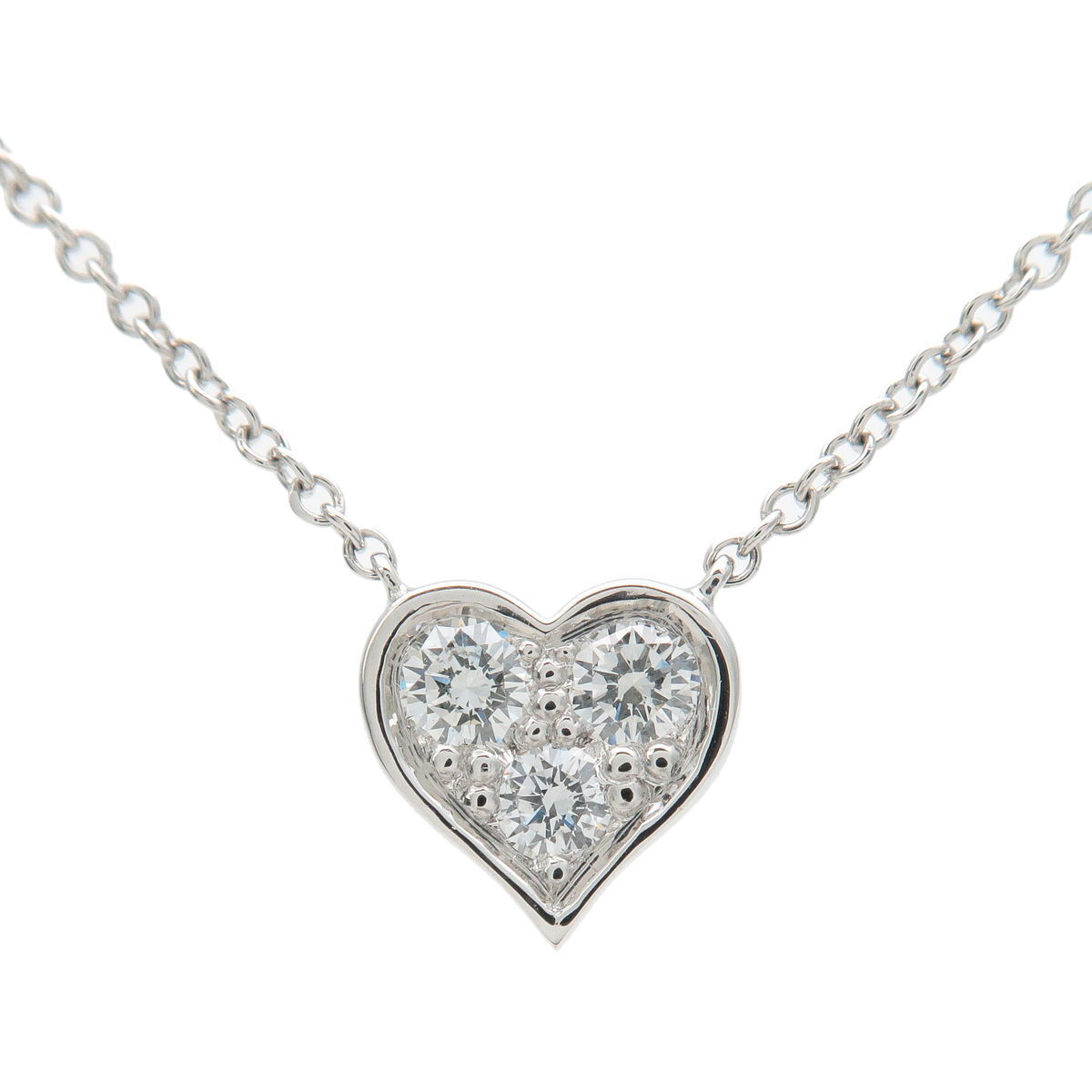 Authentic Tiffany  Co. Sentimental Heart 3P Diamond Necklace