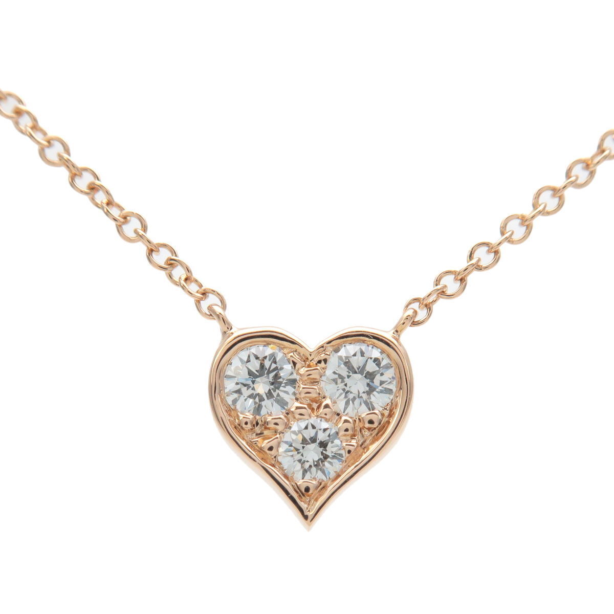 Authentic Tiffany  Co. Sentimental Heart 3P Diamond Necklace