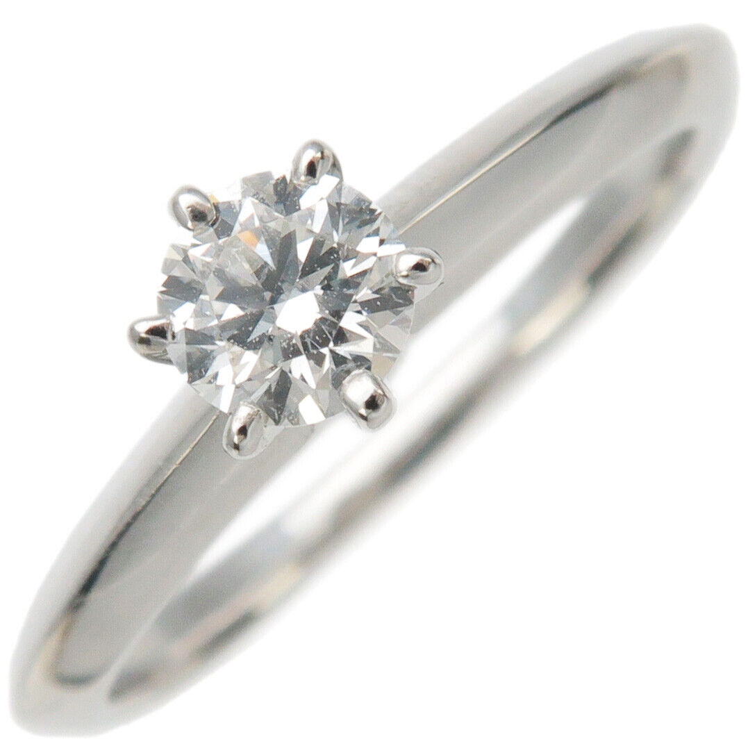 Auth TiffanyCo. Solitaire Diamond Ring 0.26ct Platinum 950 US4.5 EU48 Used F/S
