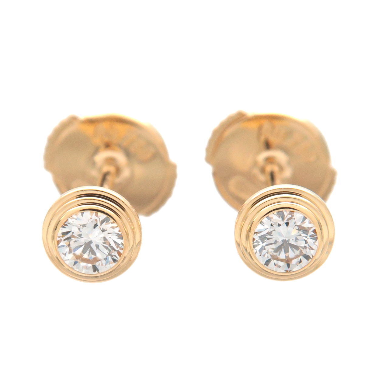 Auth Cartier Diamants Legers Earrings SM   K18 750 Yellow Gold Used F/S