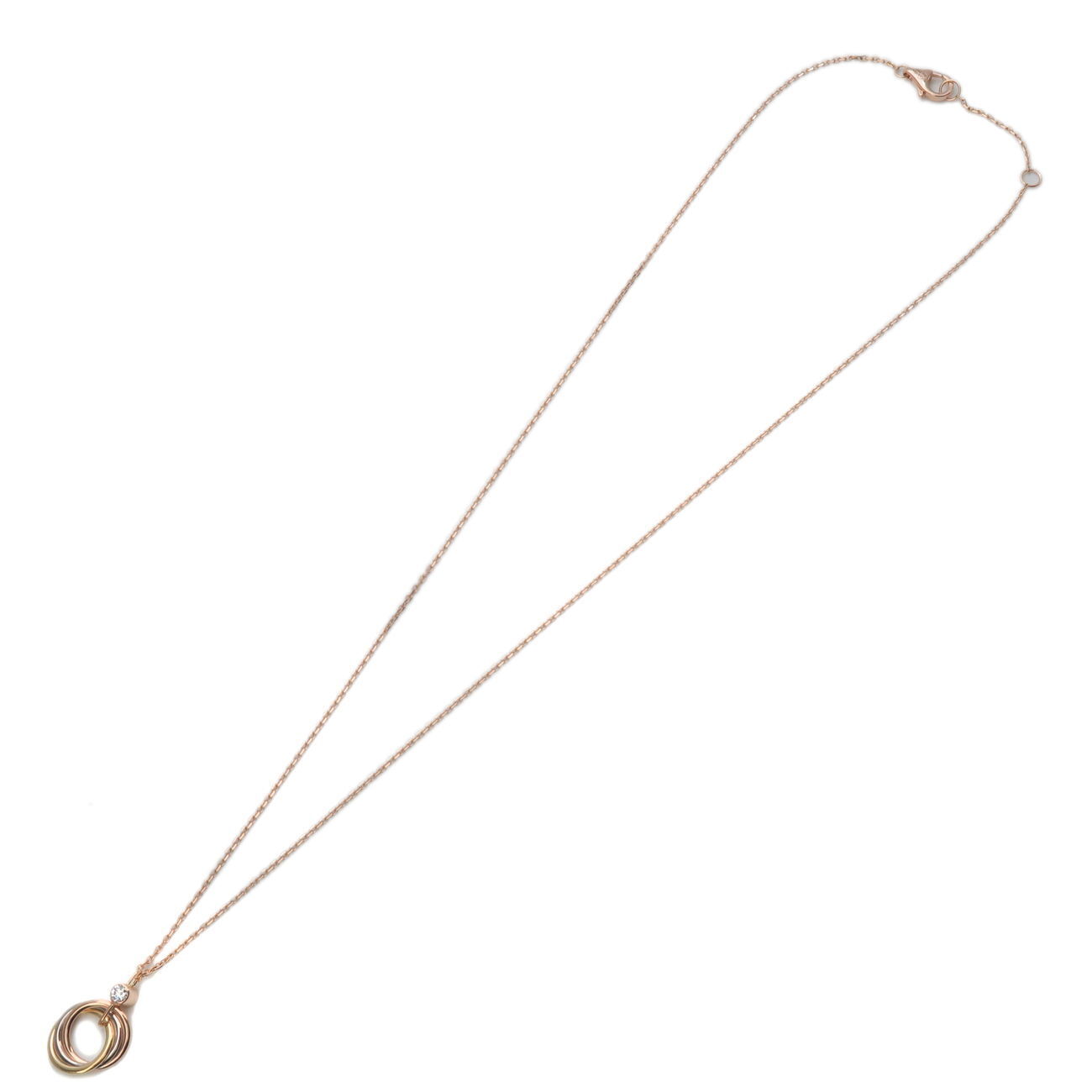 Authentic Cartier Baby Trinity 1P Diamond Necklace
