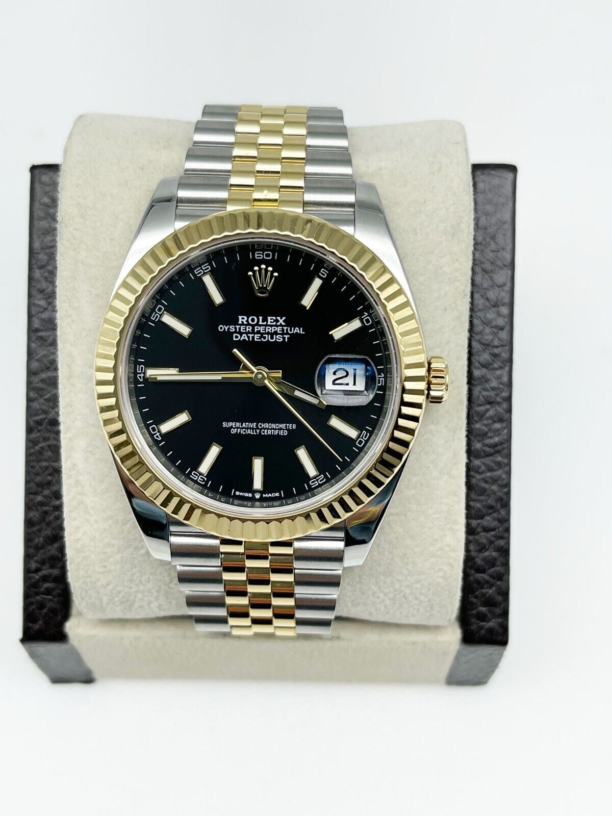 Rolex 126333 Datejust 41 Black Dial 18K Yellow Gold Steel