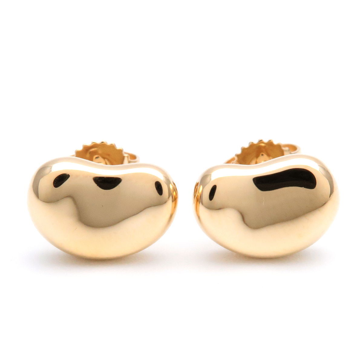 Authentic TiffanyCo. Tiffayny Mini Bean Earrings K18YG 750 Yellow Gold Used F/S