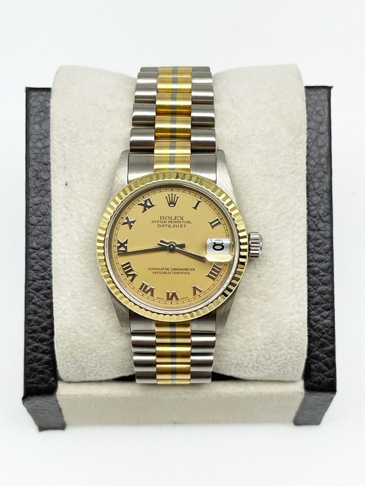 Rolex President Midsize Tridor  18K Yellow Rose White Gold 31mm