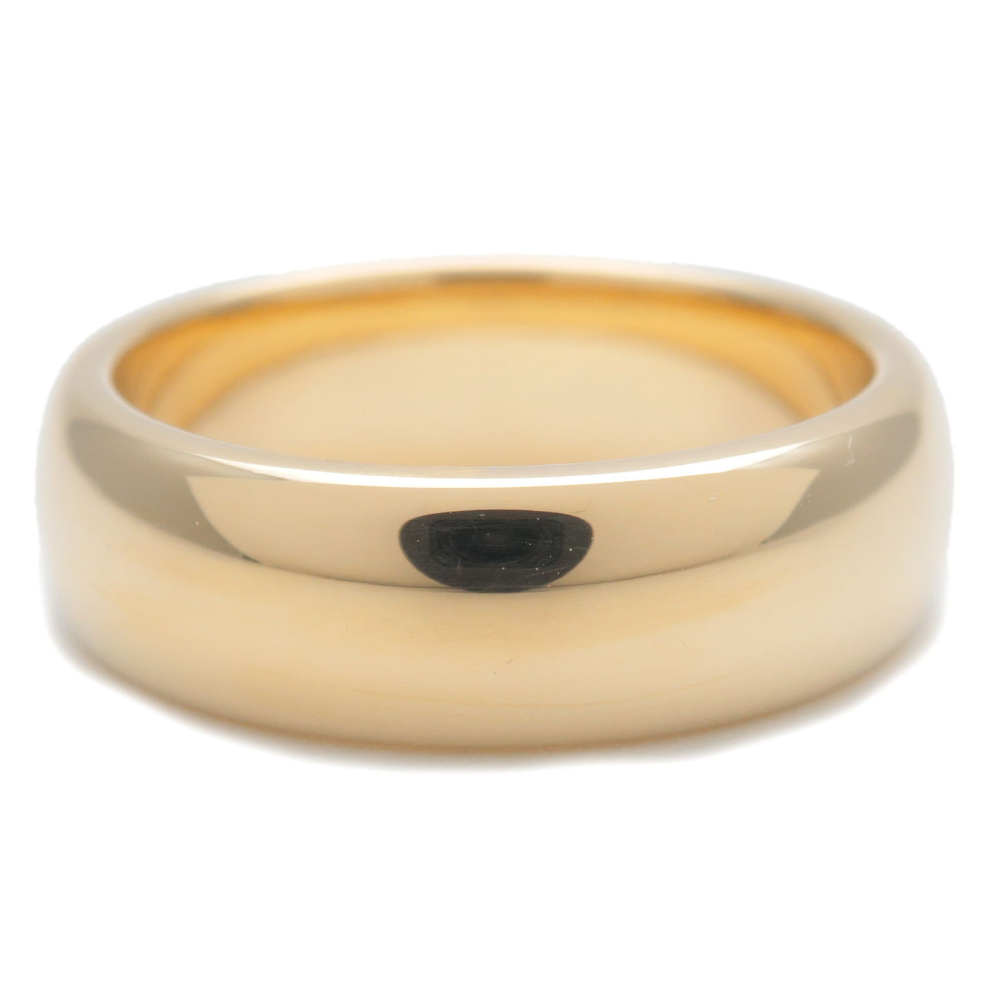 Authentic TiffanyCo. Classic Band Ring 750YG Yellow Gold US6 HK13 EU52 Used F/S