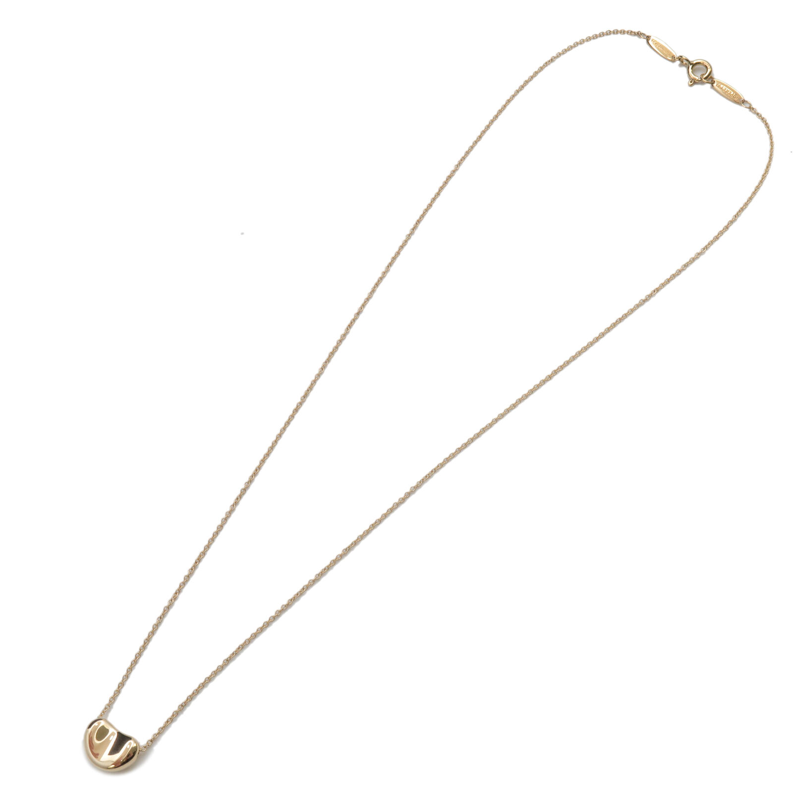 Authentic TiffanyCo. Bean Necklace Small K18YG 750YG Yellow Gold Used F/S