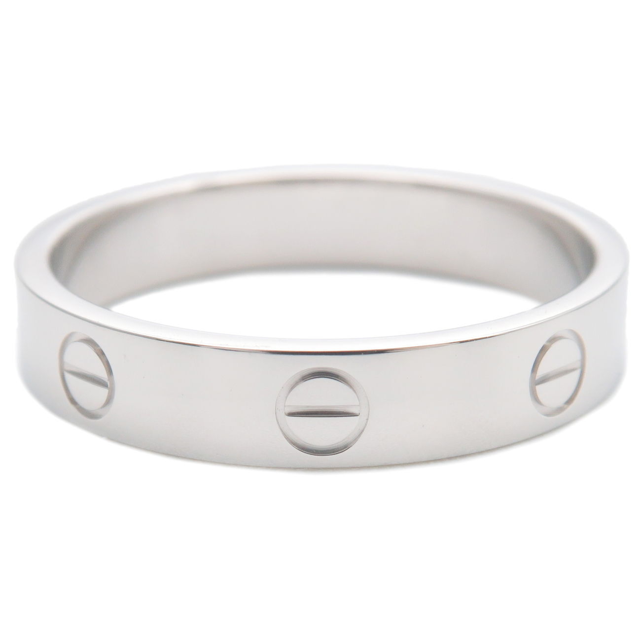 Authentic Cartier Mini Love Ring K18WG 750WG White Gold US9-9.5 EU60 Used F/S