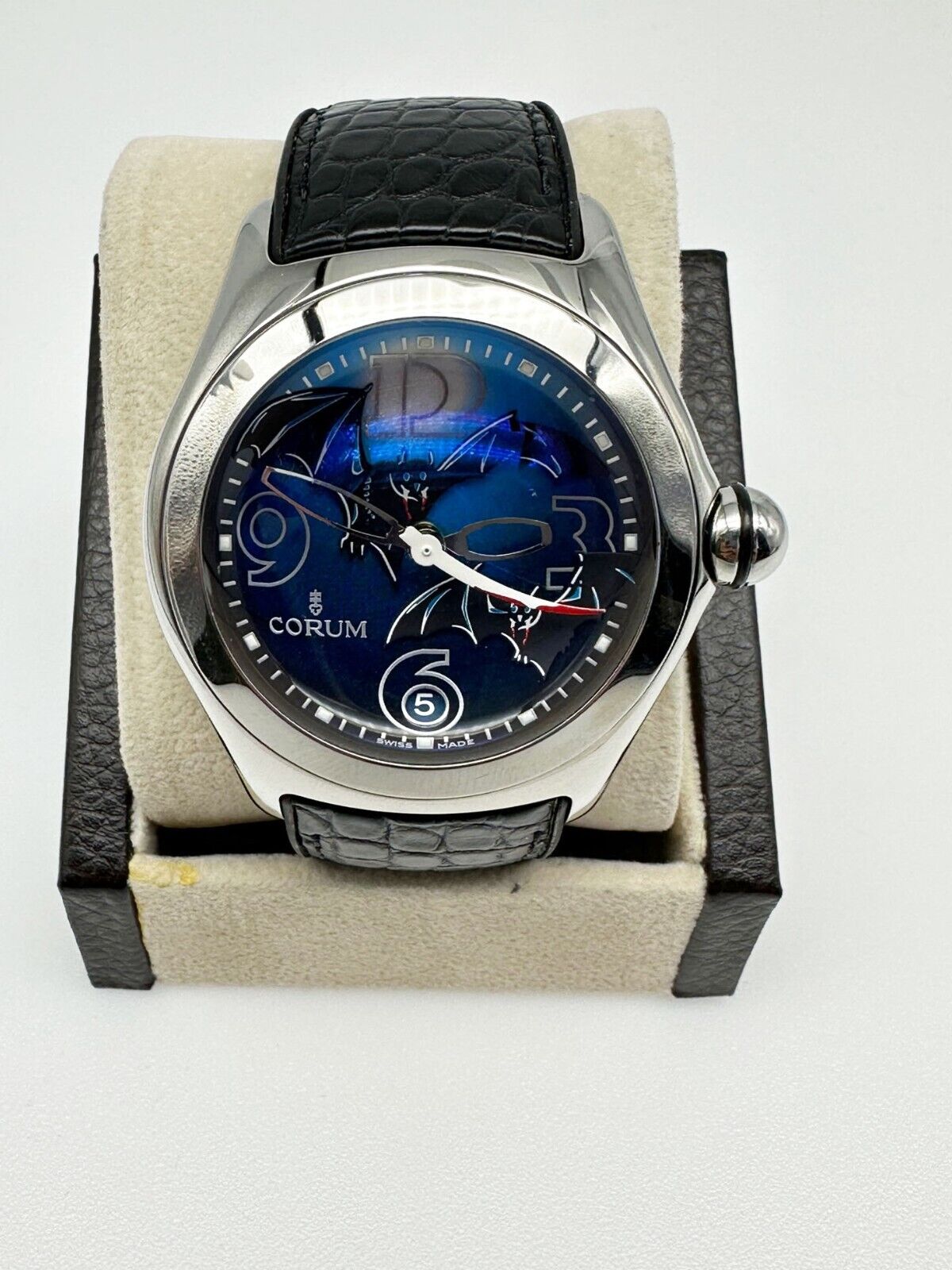 Corum  Bubble Bats Black Leather Stainless Steel 45mm