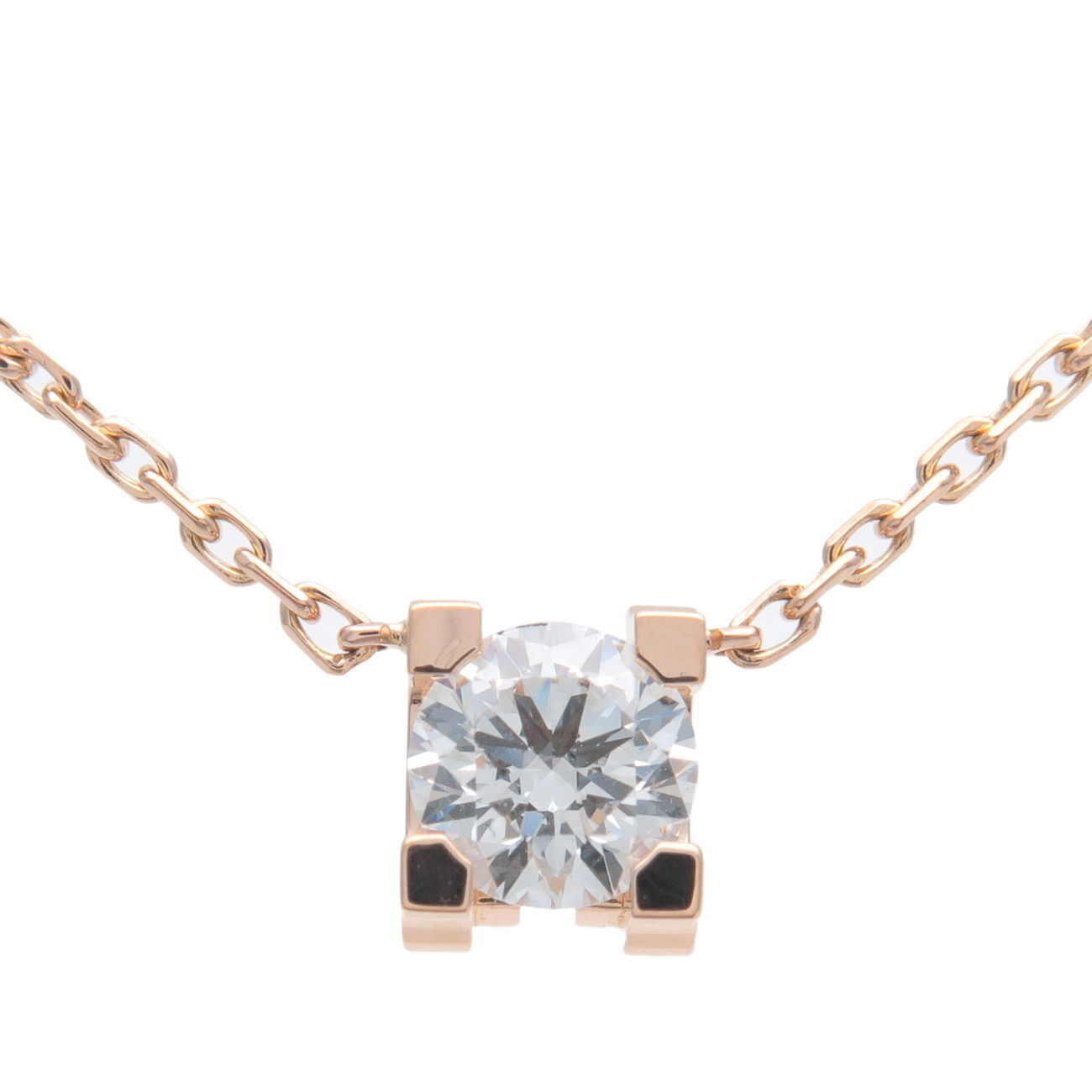 Cartier C De Cartier Diamond Necklace Rose Gold