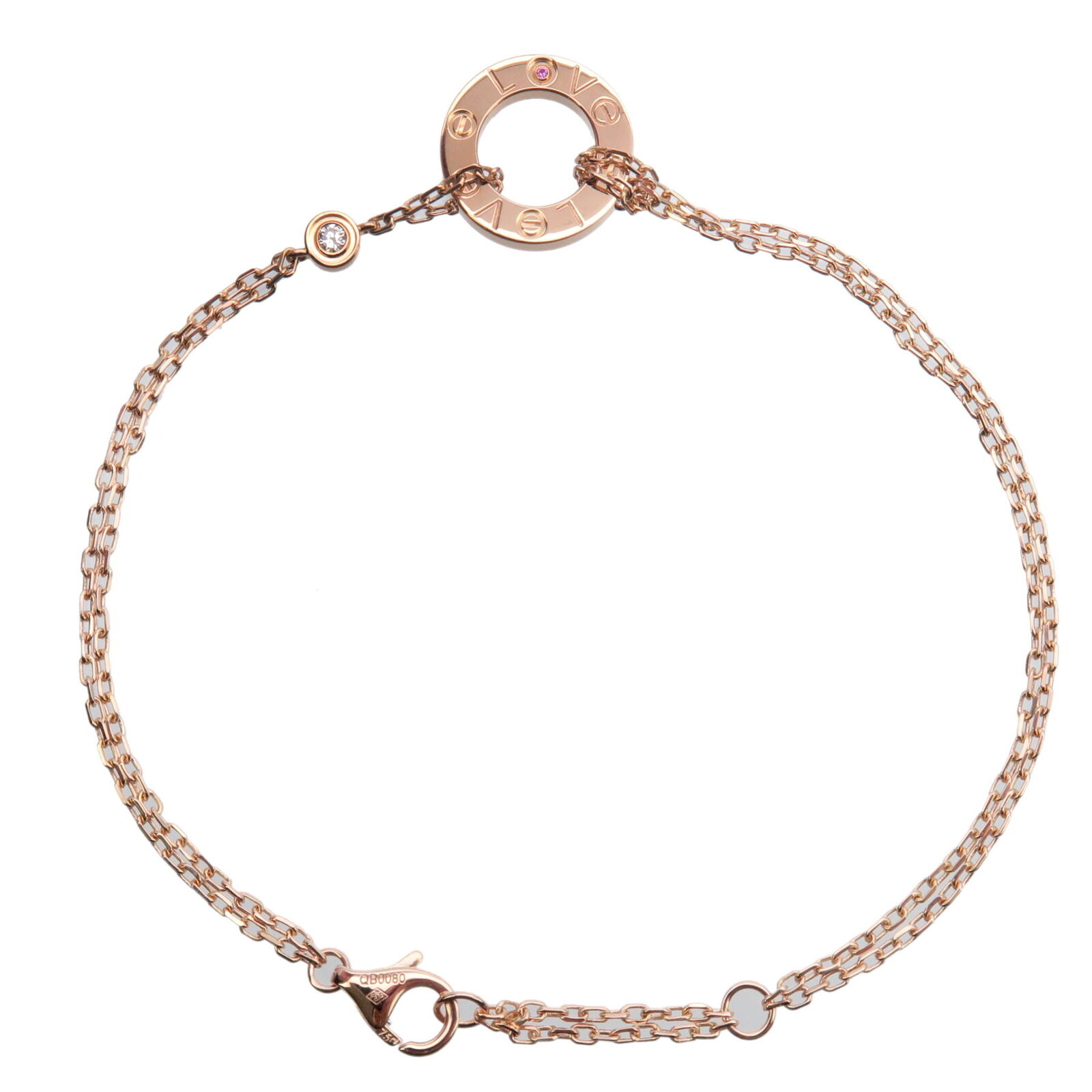 Cartier Love Circle Pink Sapphire Diamond Bracelet