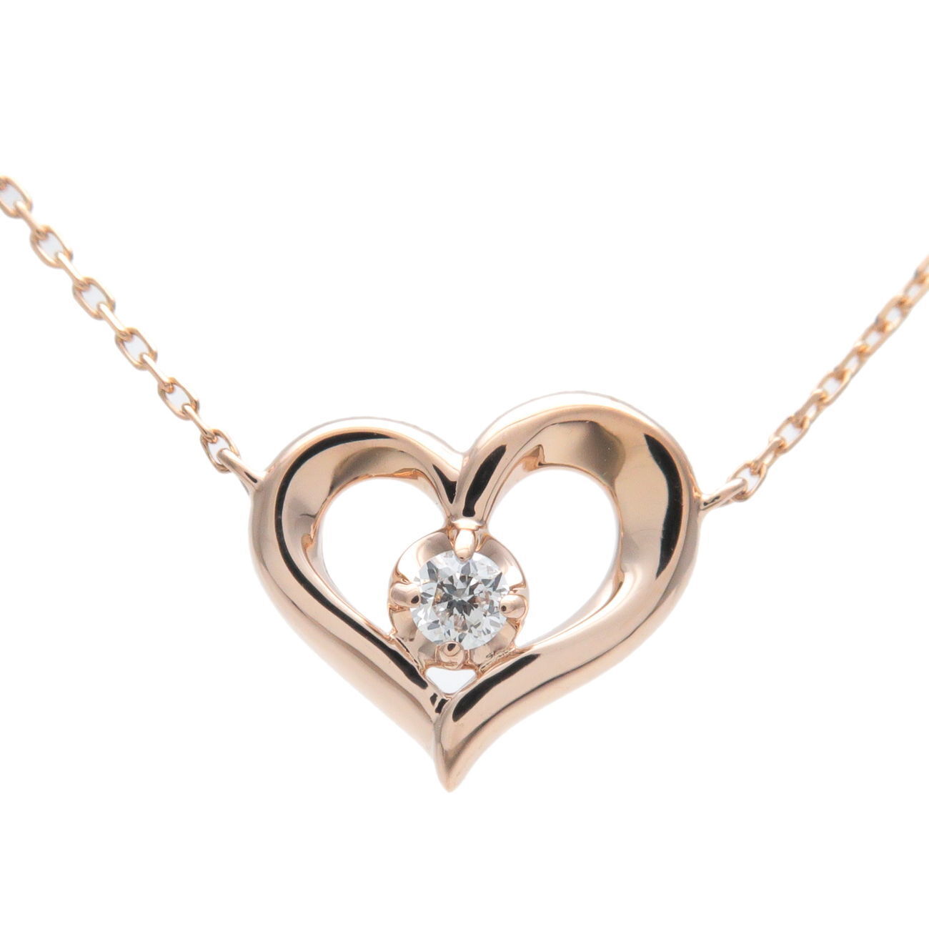 Authentic Ponte Vecchio Heart 1P Diamond Necklace