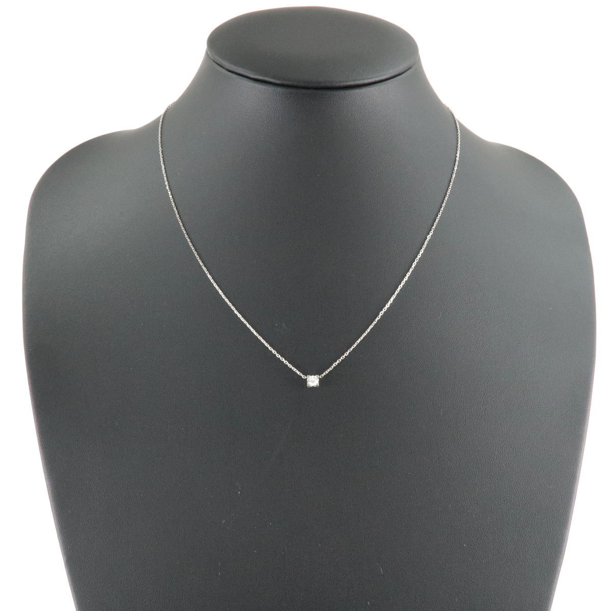 Cartier C De Cartier Diamond Necklace 0.18ct K18WG 750 White Gold 