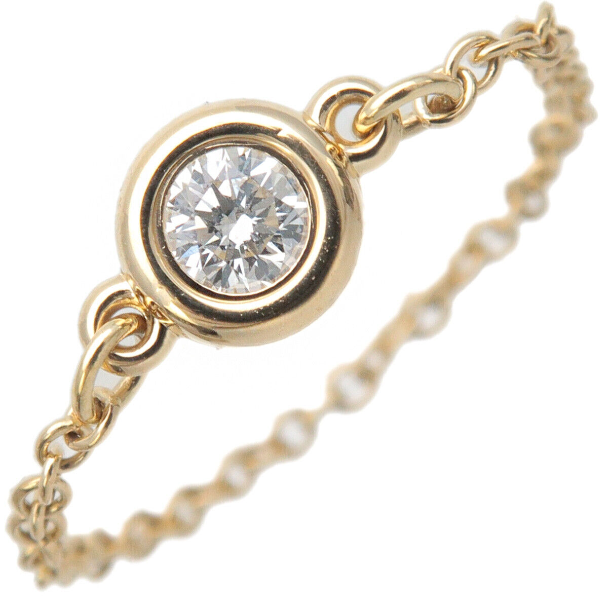 Auth TiffanyCo. By the Yard 1P Diamond Ring