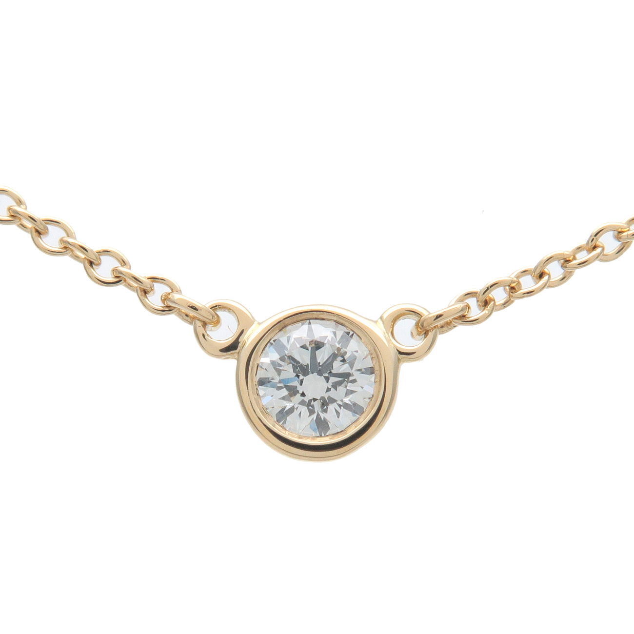 Auth TiffanyCo. By the Yard 1P Diamond Necklace