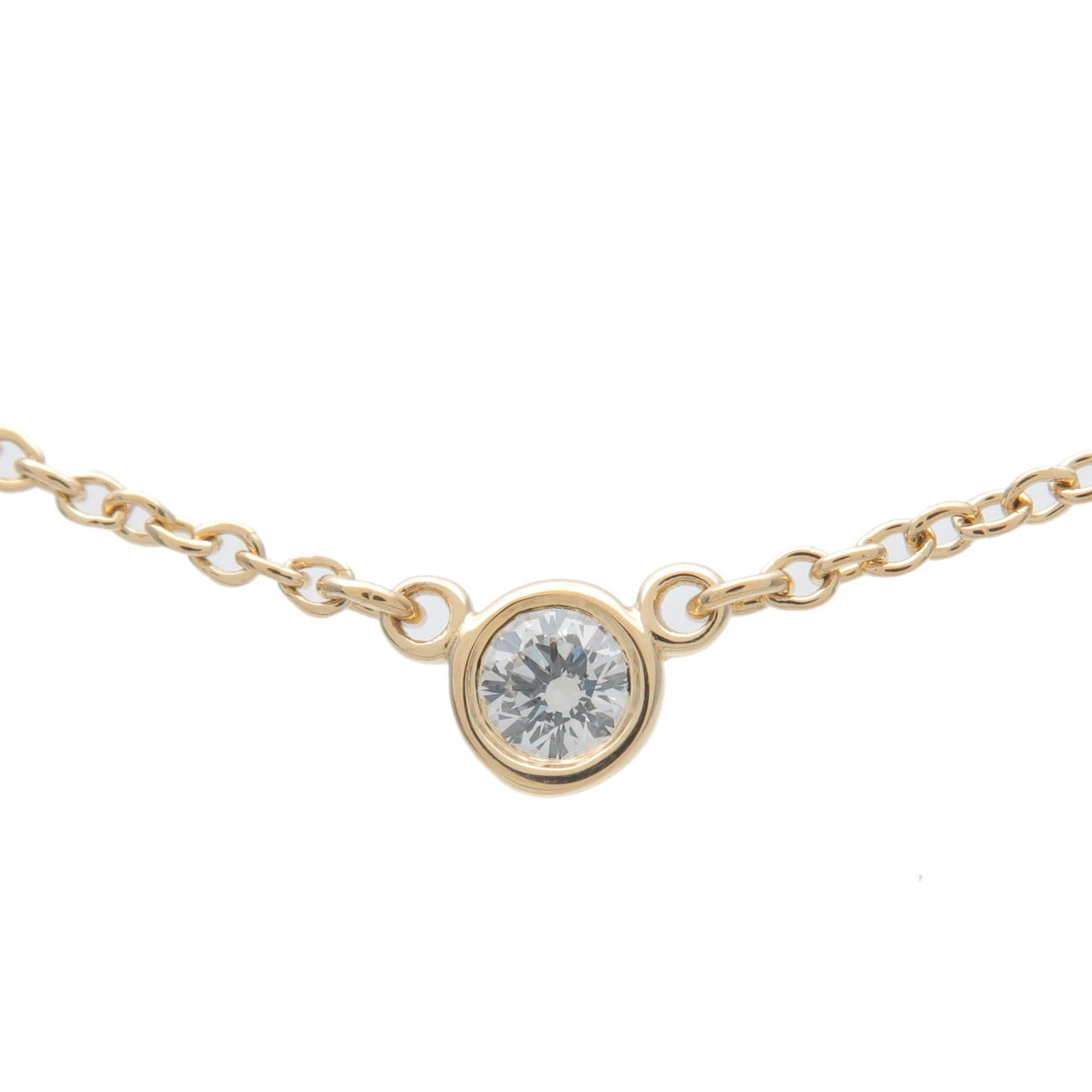 Auth TiffanyCo. By the Yard 1P Diamond Necklace