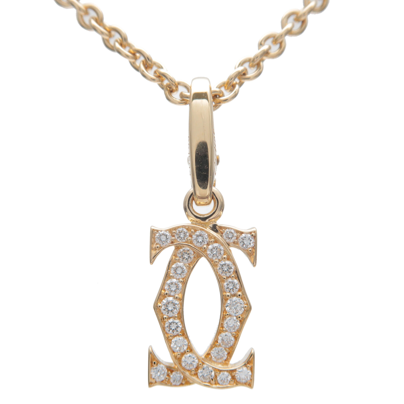 Authentic Cartier 2C Diamond Charm Necklace