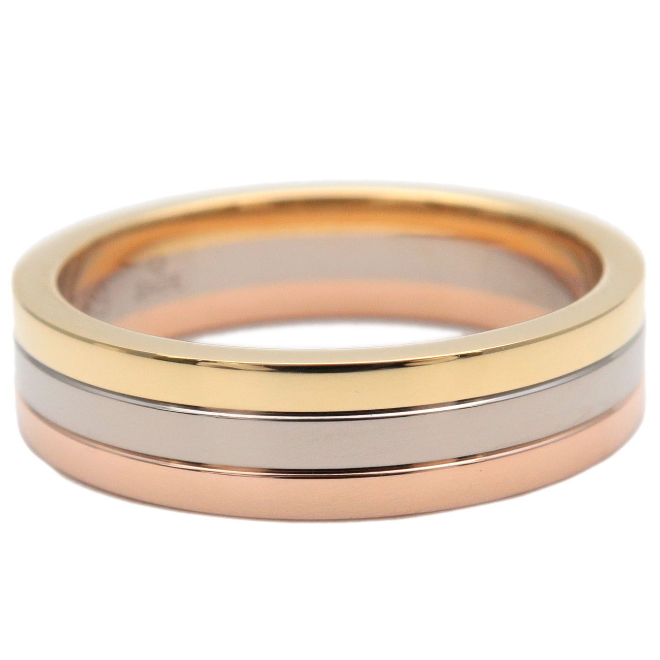 Cartier Three Color Ring K18 750YG/WG/PG