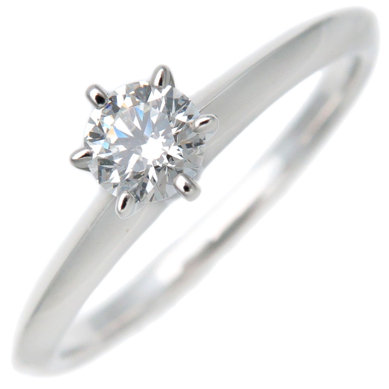 Authentic TiffanyCo. Solitaire Diamond Ring 0.28ct Platinum